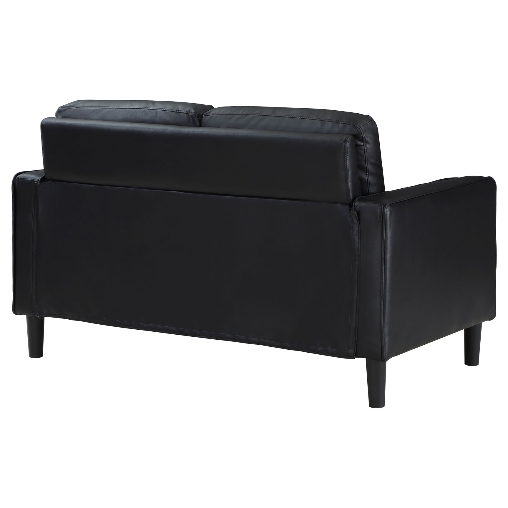 Ruth Upholstered Track Arm Loveseat Black - Tampa Furniture Outlet