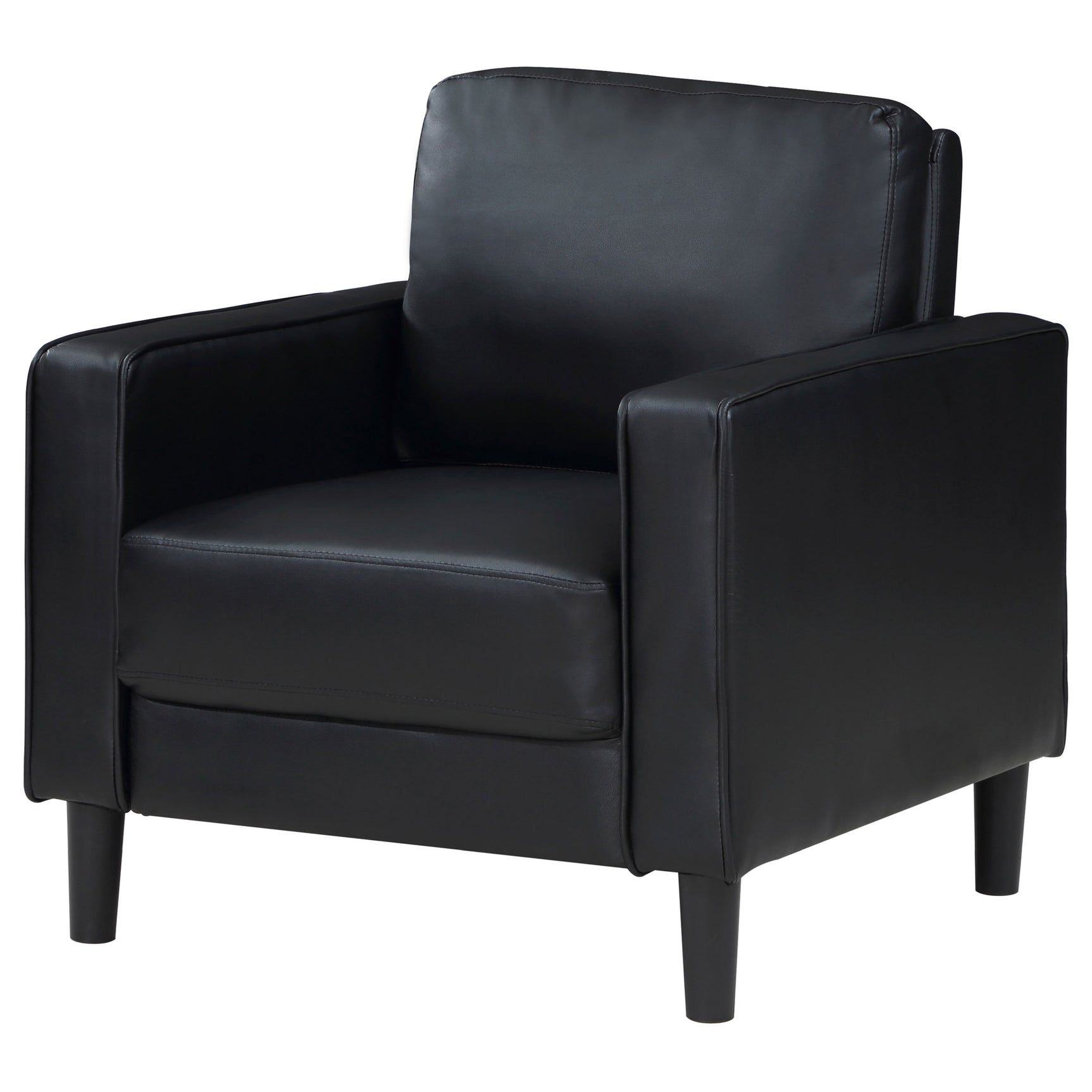 Ruth Upholstered Track Arm Accent Chair Black - Tampa Furniture Outlet
