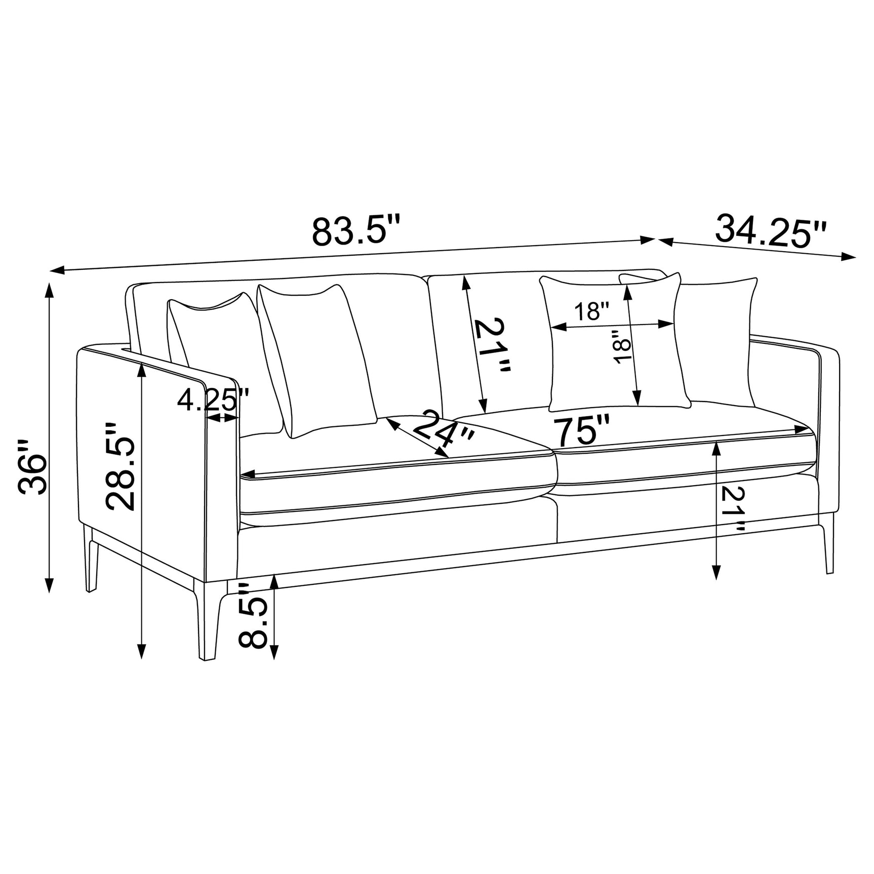 Apperson 2-piece Upholstered Track Arm Sofa Set Light Grey - Tampa Furniture Outlet