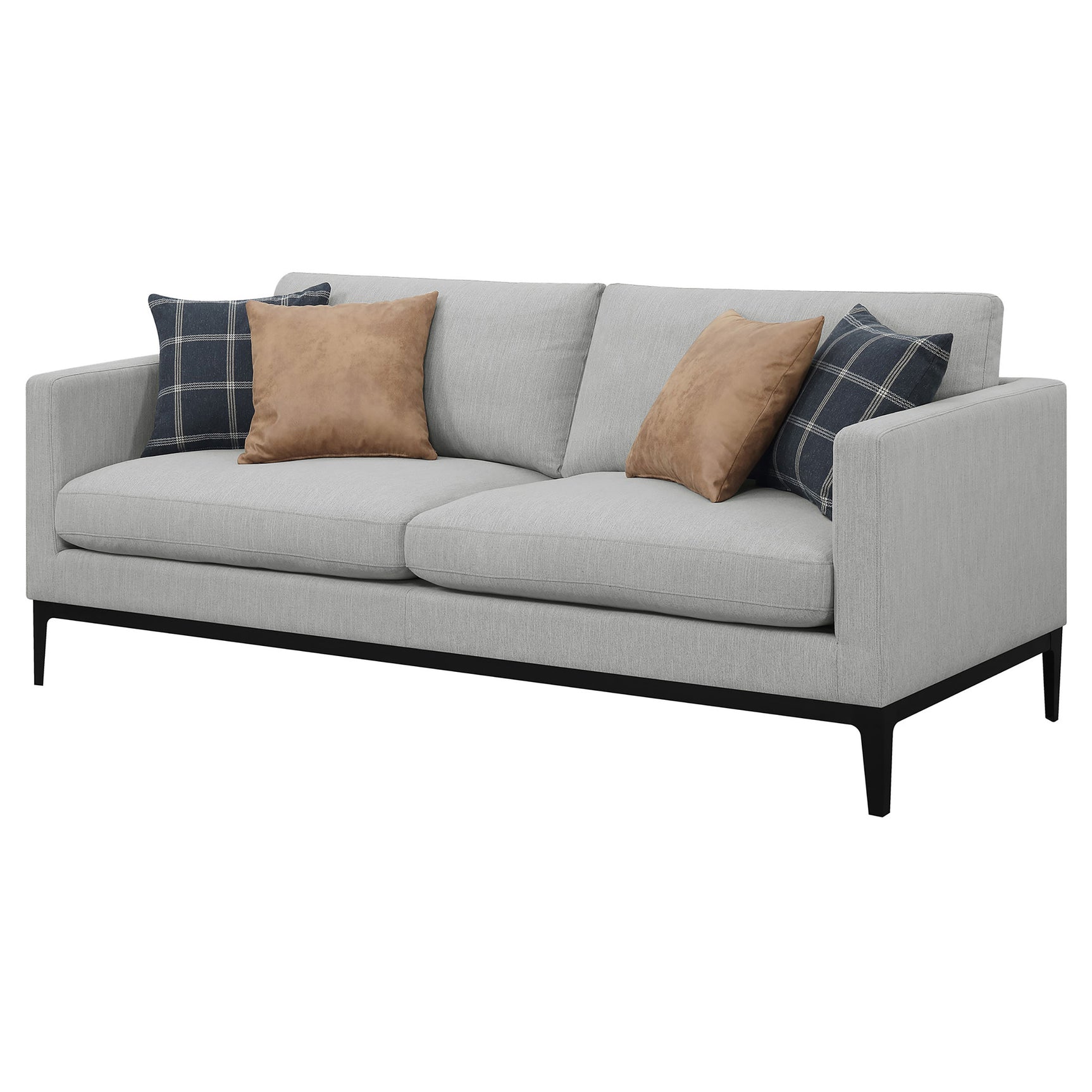 Apperson Upholstered Track Arm Sofa Light Grey - Tampa Furniture Outlet