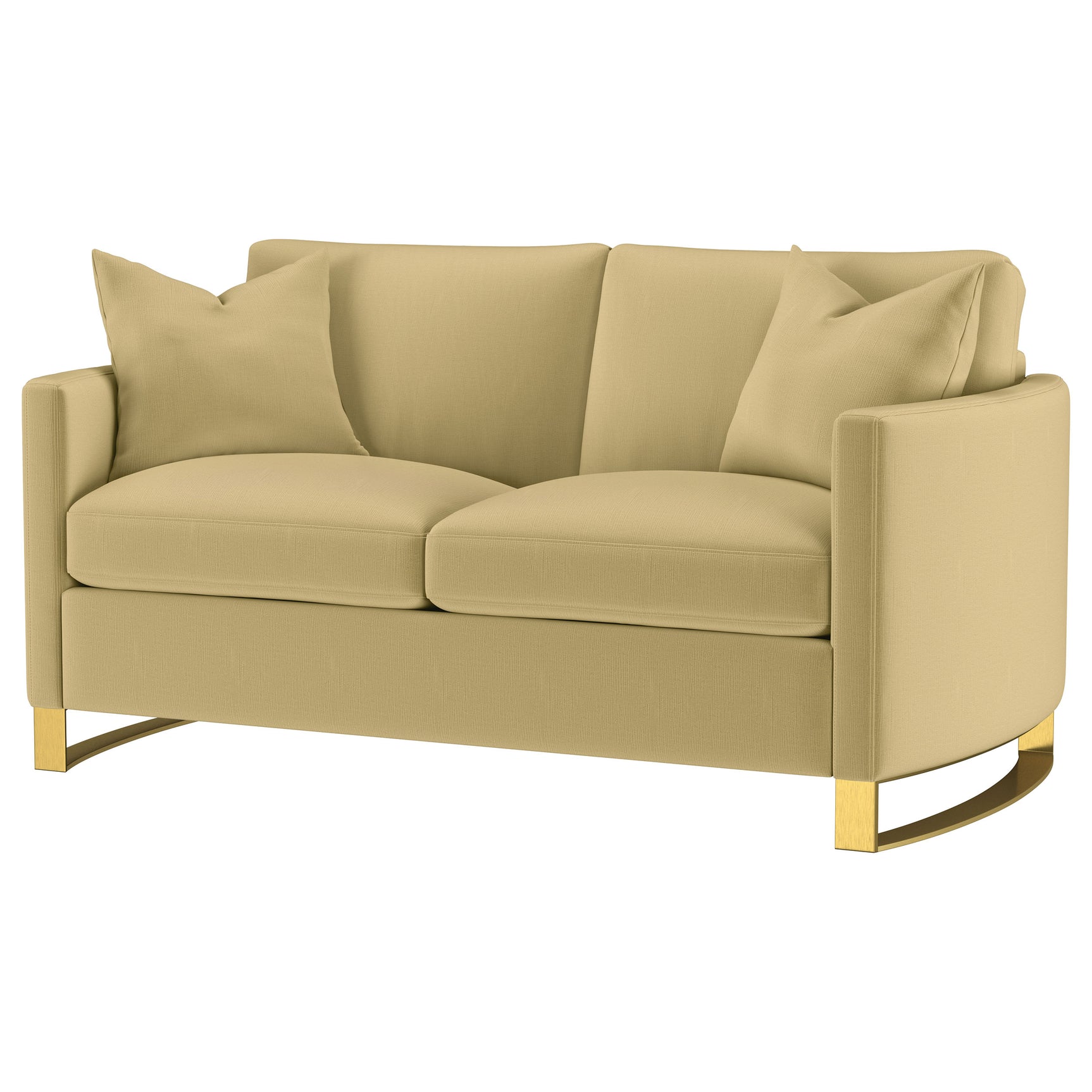 Corliss Upholstered Curved Track Arm Loveseat Camel - Tampa Furniture Outlet