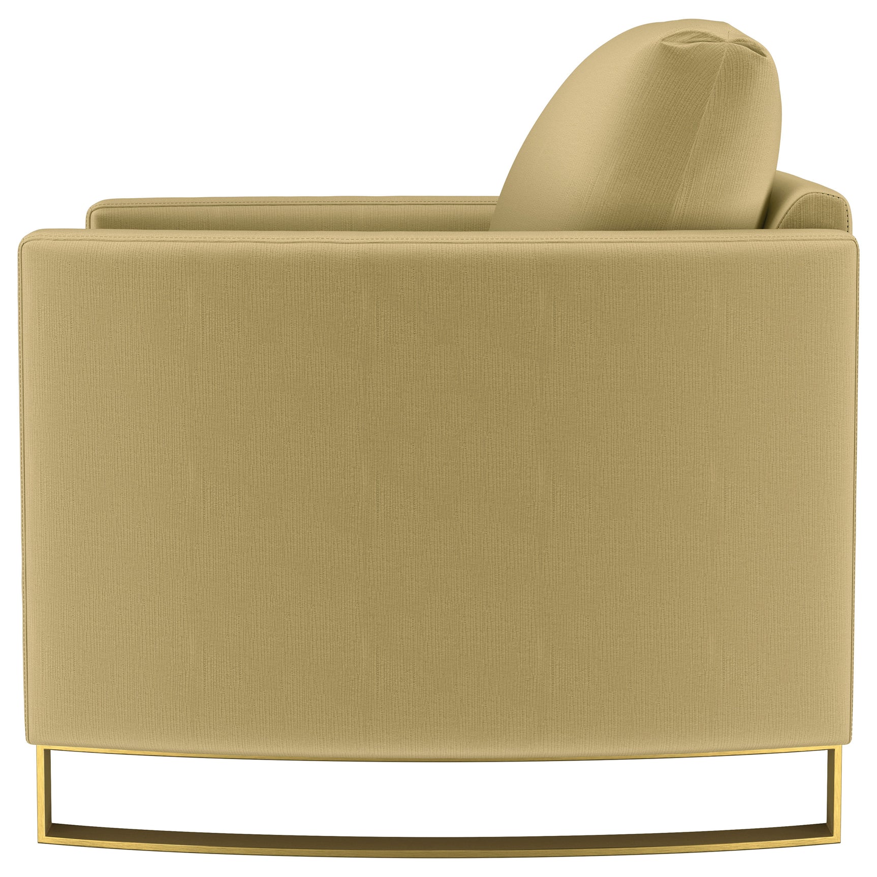 Corliss Upholstered Curved Track Arm Chair Camel - Tampa Furniture Outlet