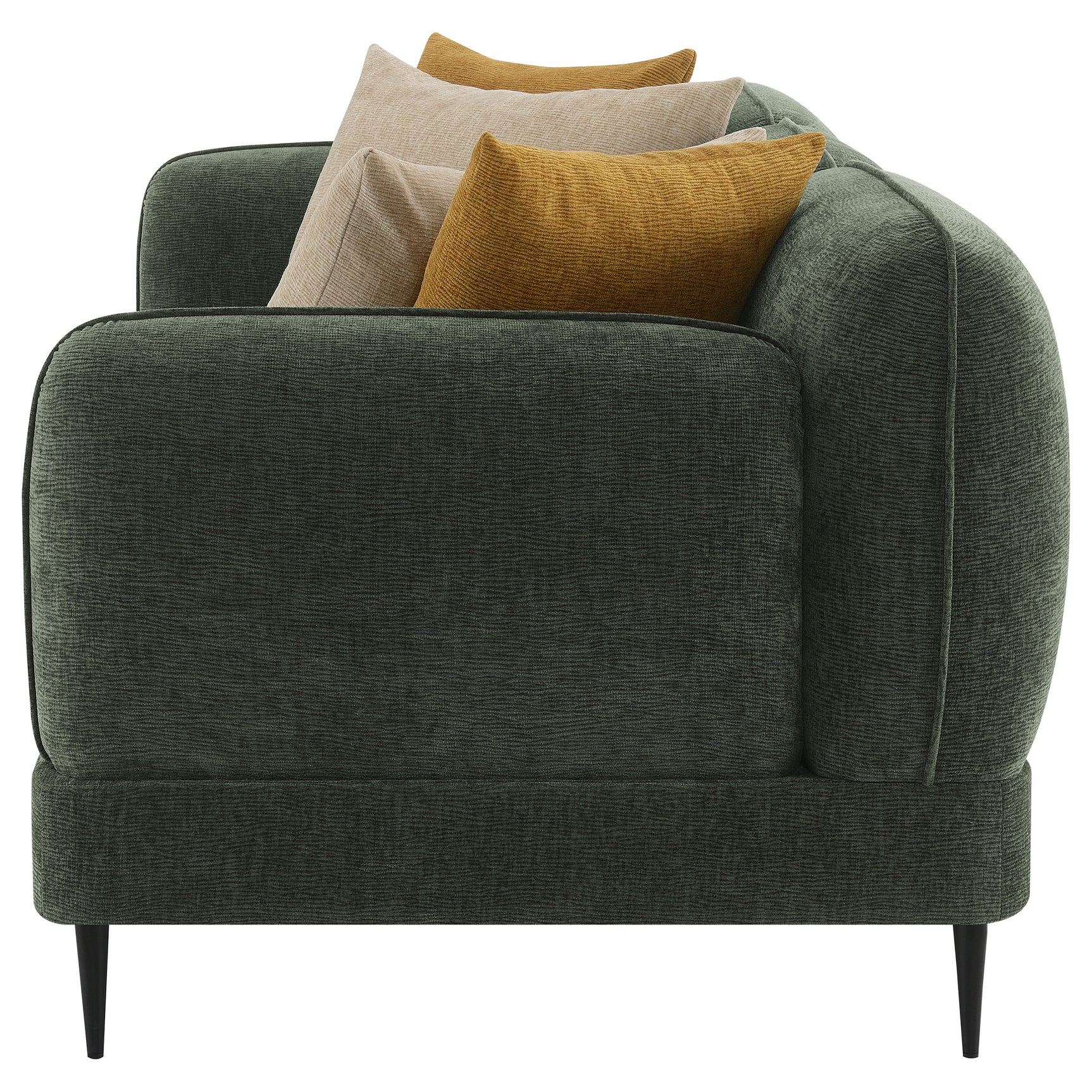 Jade Chenille Upholstered Modern Track Arm Sofa Green - Tampa Furniture Outlet