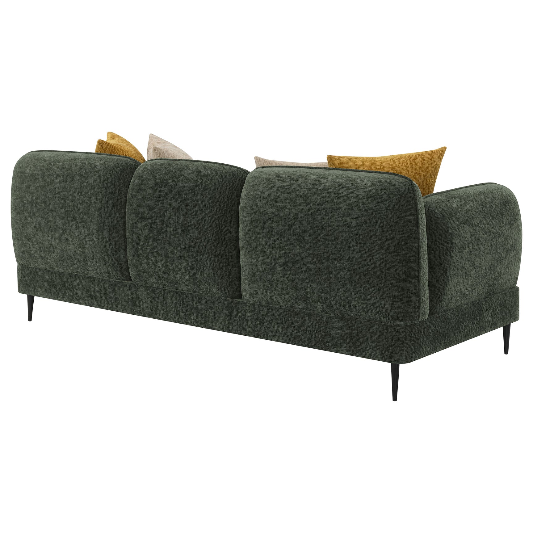 Jade Chenille Upholstered Modern Track Arm Sofa Green - Tampa Furniture Outlet