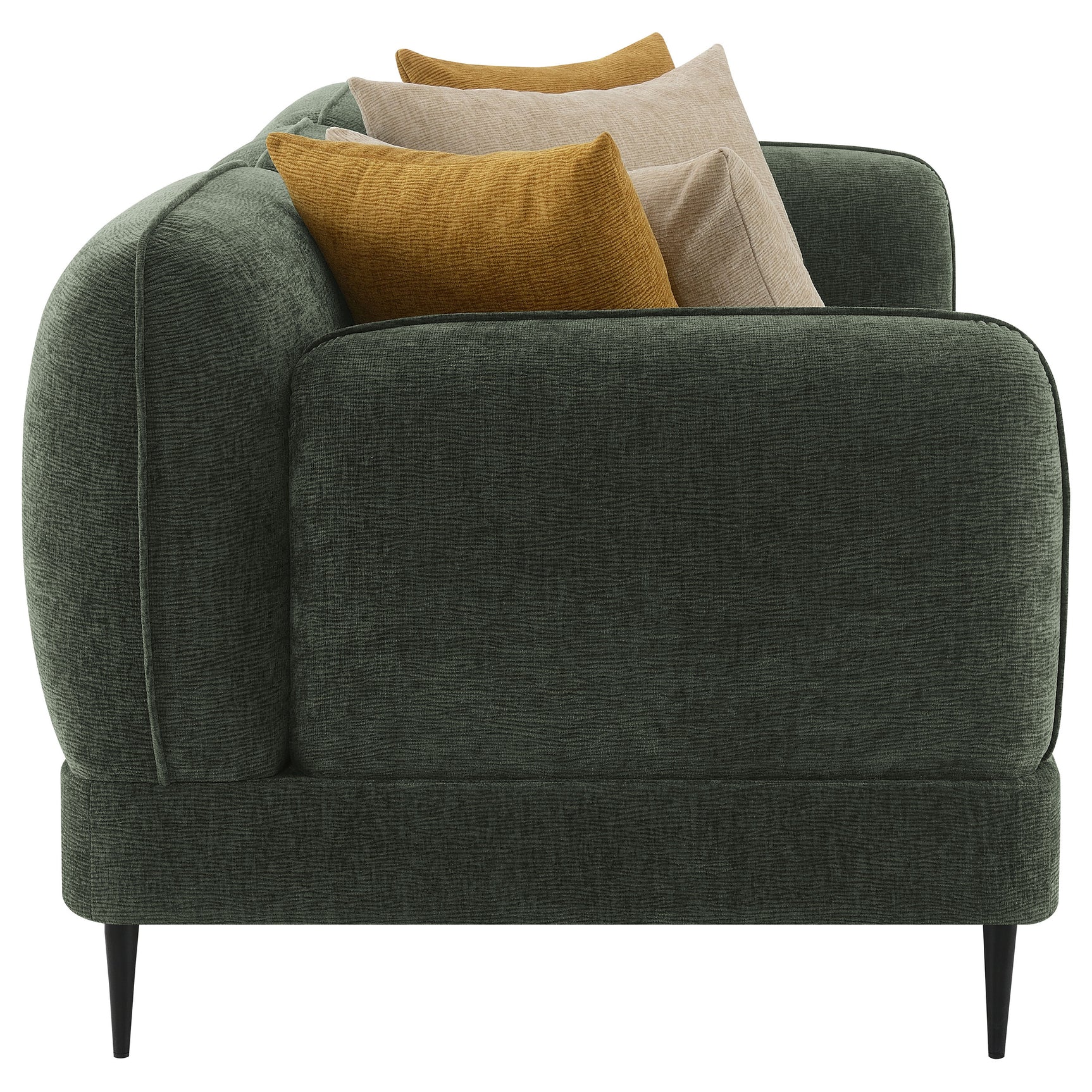 Jade Chenille Upholstered Modern Track Arm Sofa Green - Tampa Furniture Outlet
