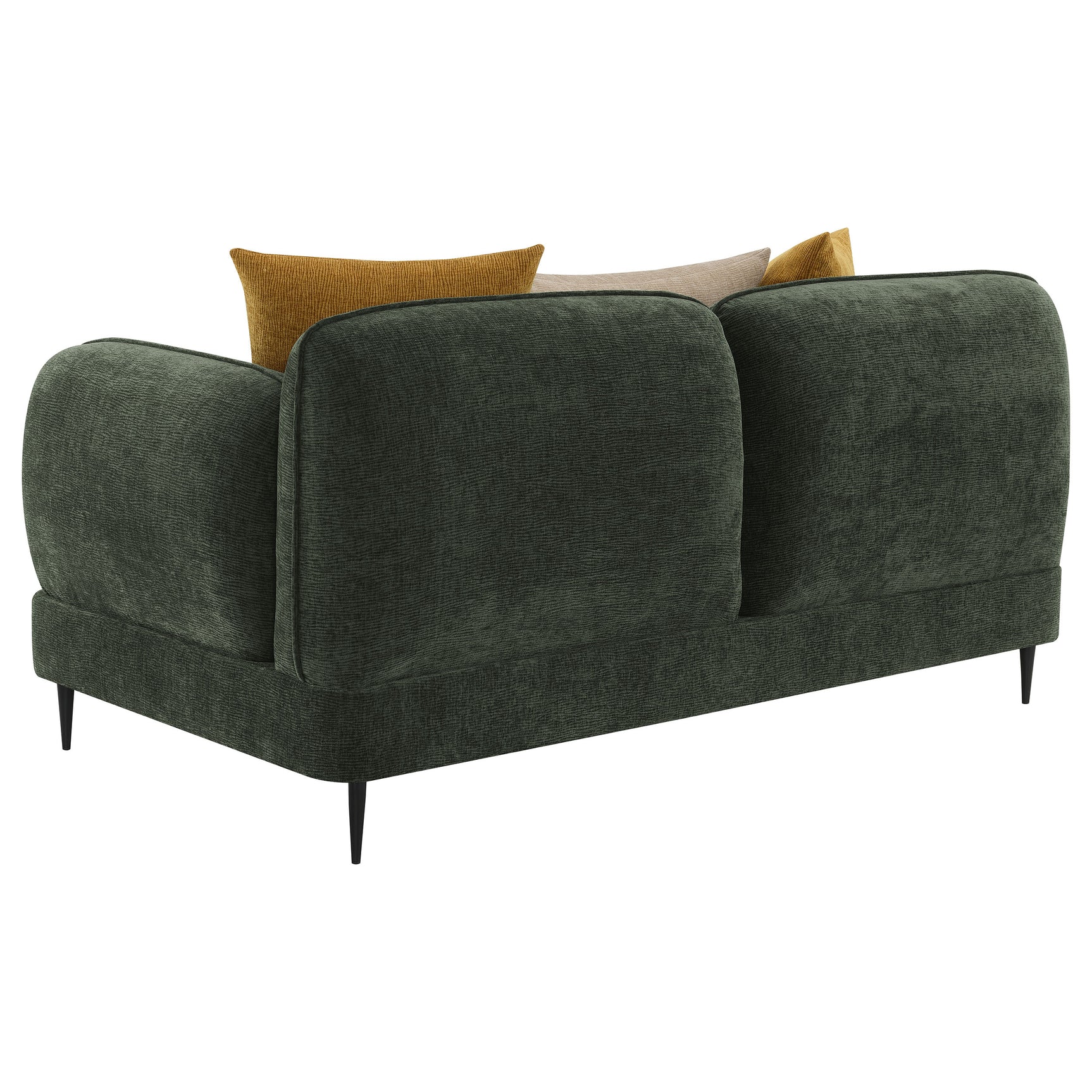 Jade Chenille Upholstered Modern Track Arm Loveseat Green - Tampa Furniture Outlet