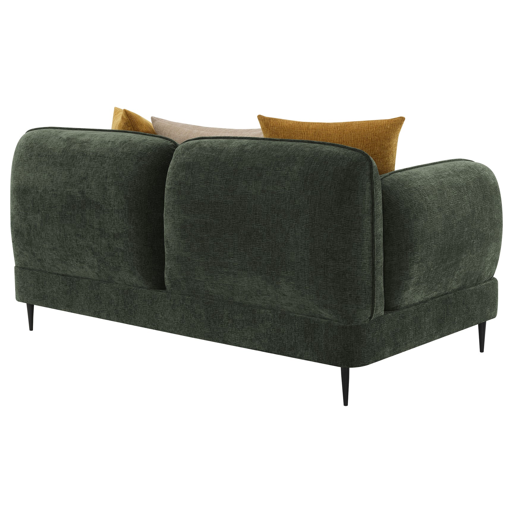 Jade Chenille Upholstered Modern Track Arm Loveseat Green - Tampa Furniture Outlet