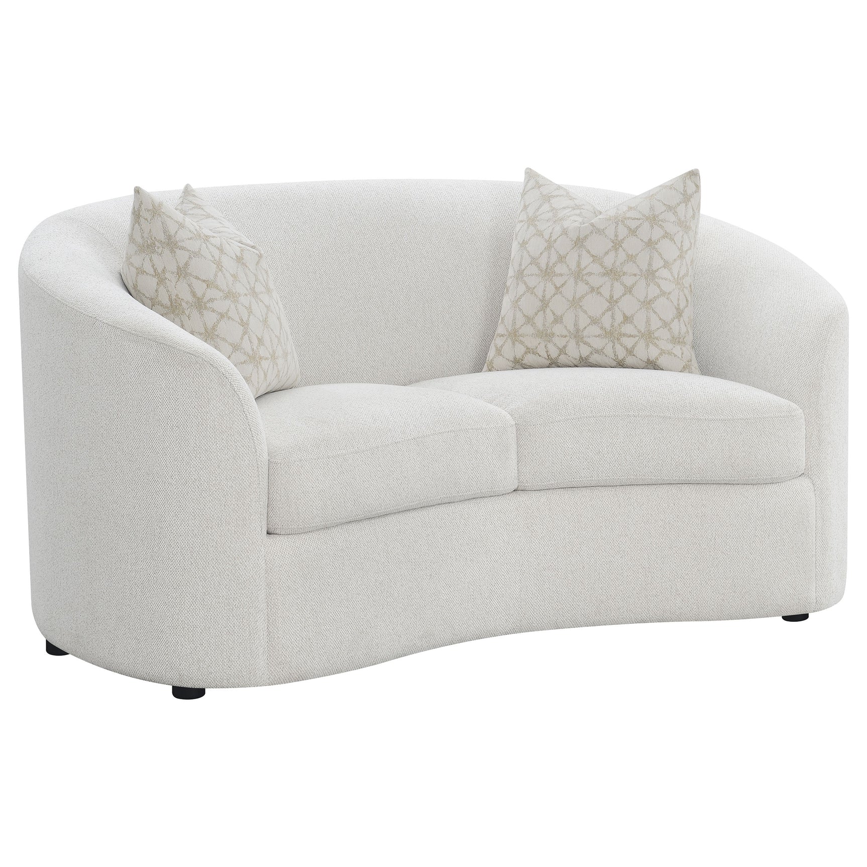 Rainn 2-piece Boucle Upholstered Sloped Arm Sofa Set Latte - Tampa Furniture Outlet