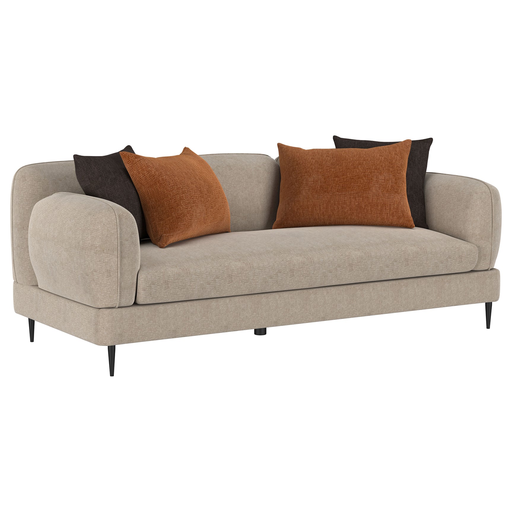 Jade 2-piece Chenille Upholstered Sofa Set Latte - Tampa Furniture Outlet
