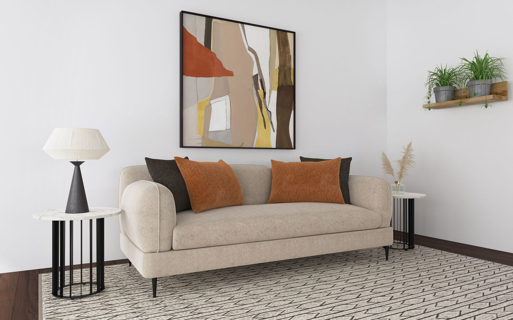 Jade Chenille Upholstered Sculpted Track Arm Sofa Latte - Tampa Furniture Outlet