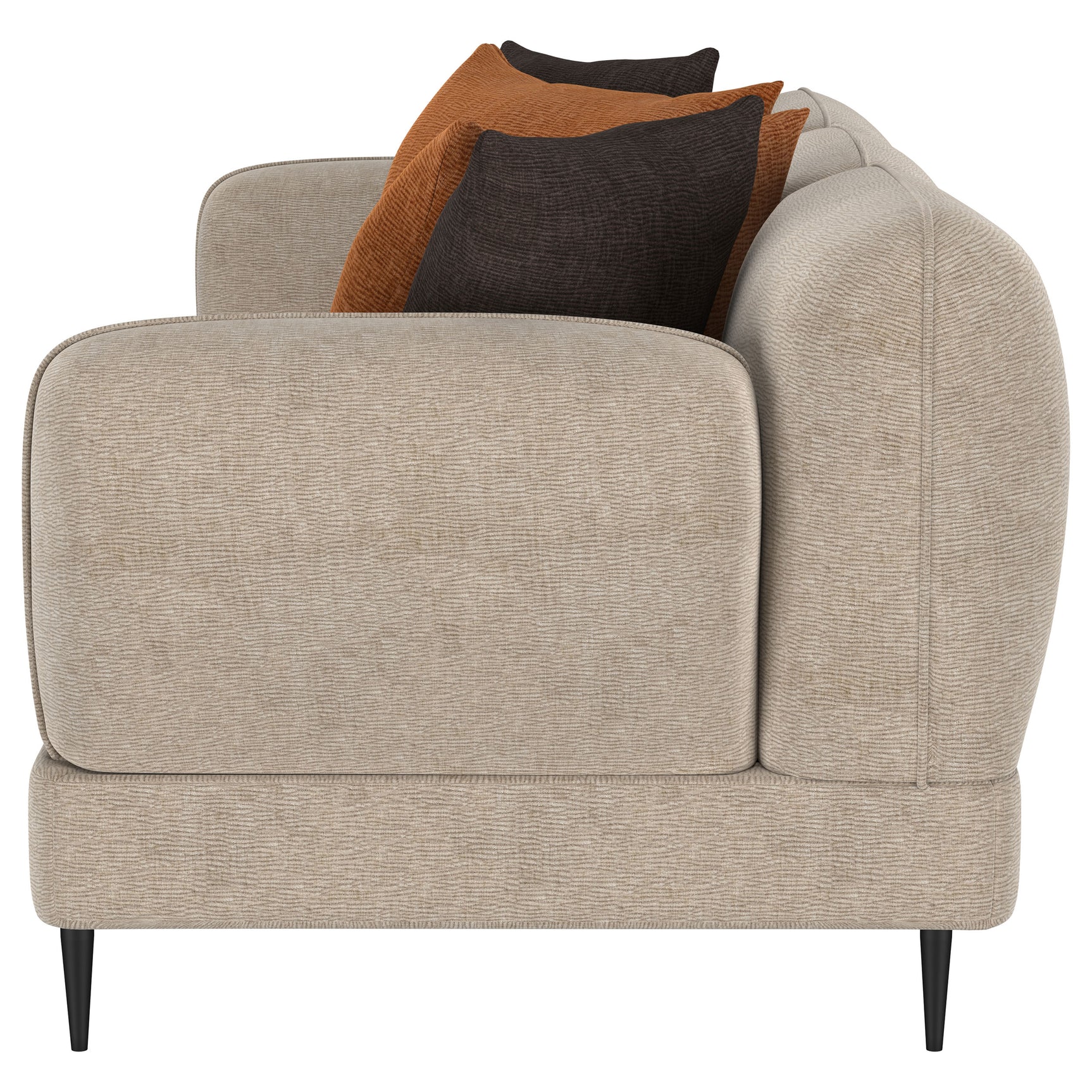 Jade Chenille Upholstered Sculpted Track Arm Sofa Latte - Tampa Furniture Outlet