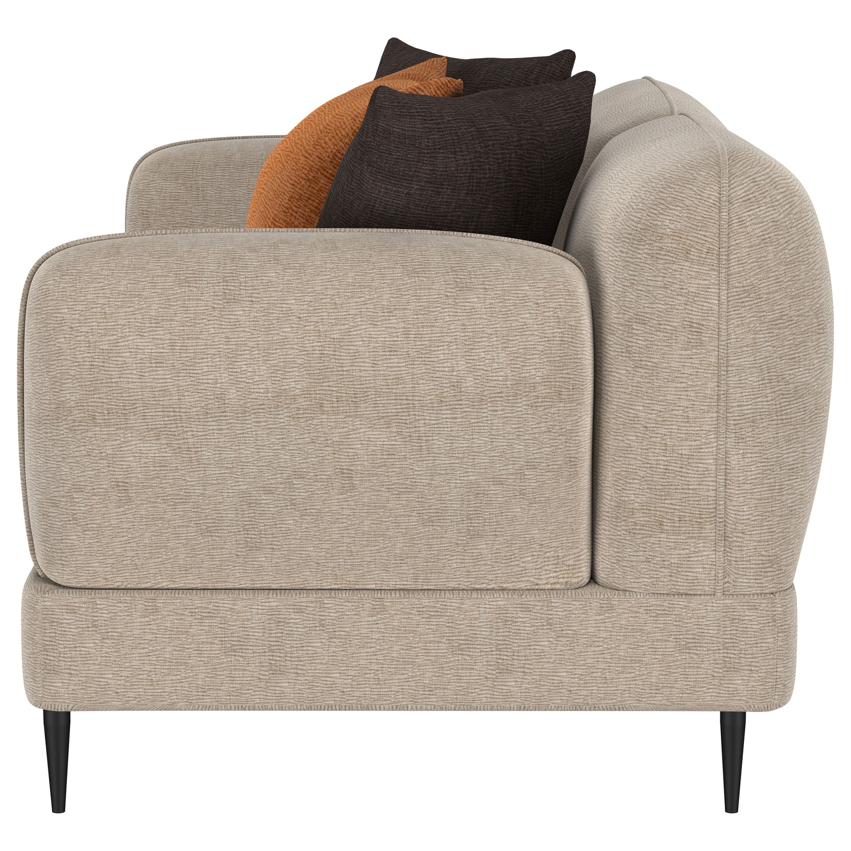 Jade Chenille Upholstered Sculpted Track Arm Loveseat Latte - Tampa Furniture Outlet