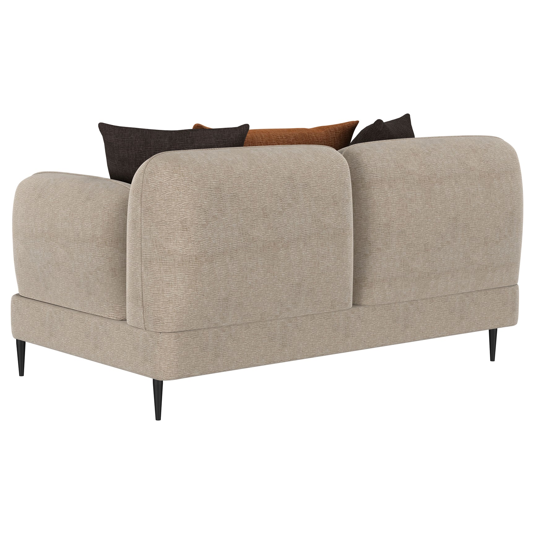 Jade Chenille Upholstered Sculpted Track Arm Loveseat Latte - Tampa Furniture Outlet