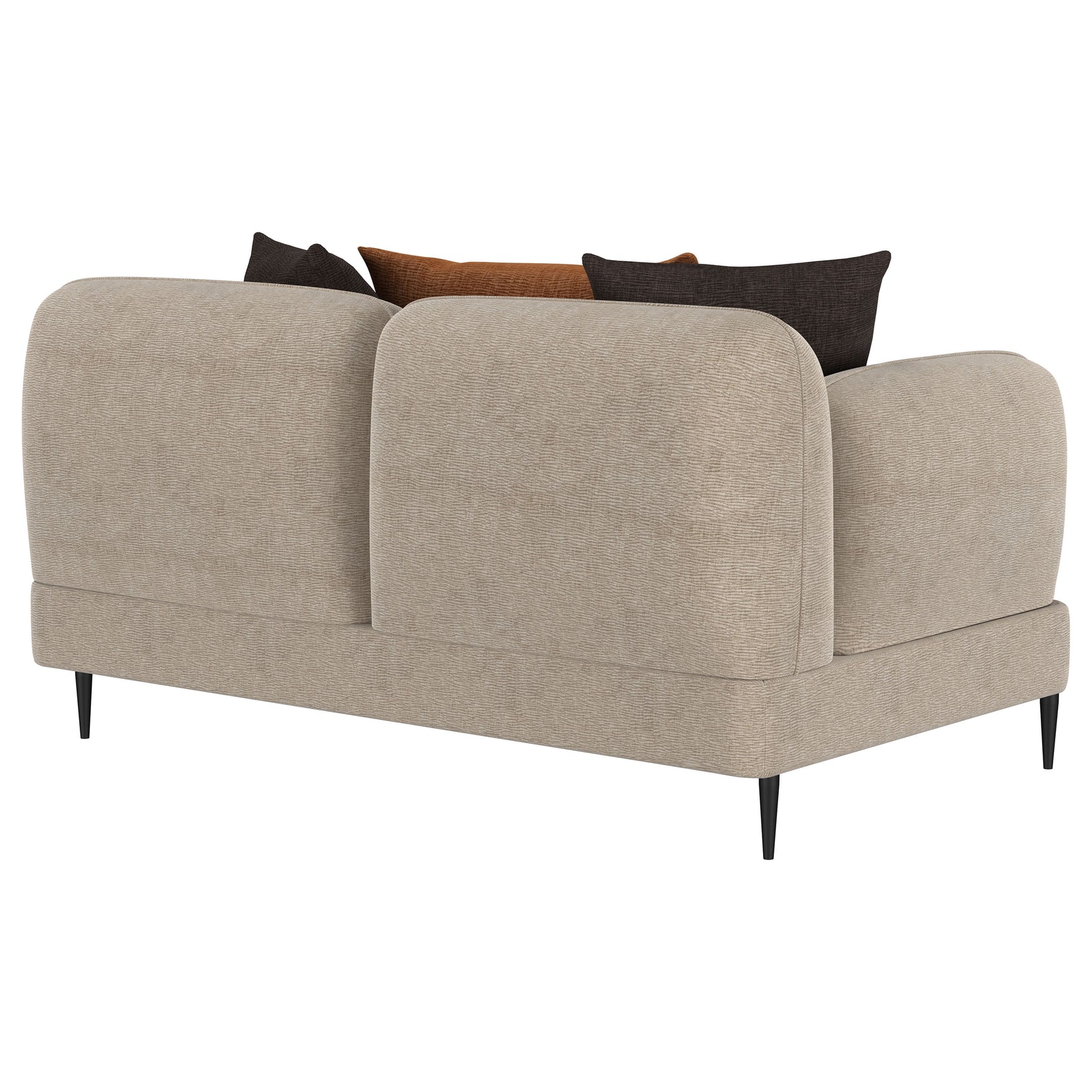 Jade Chenille Upholstered Sculpted Track Arm Loveseat Latte - Tampa Furniture Outlet