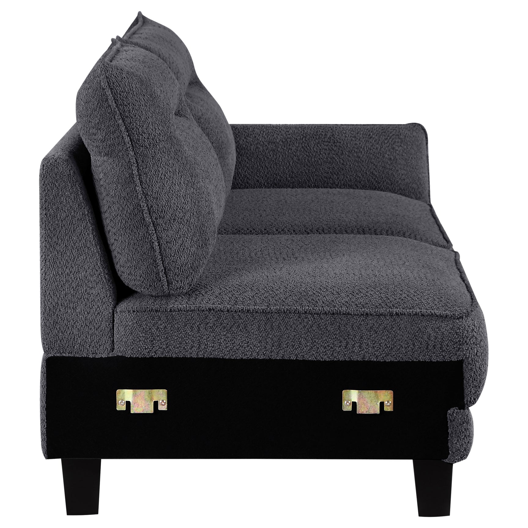 Caspian Upholstered Curved Arm Chaise Sectional Sofa Grey - Tampa Furniture Outlet