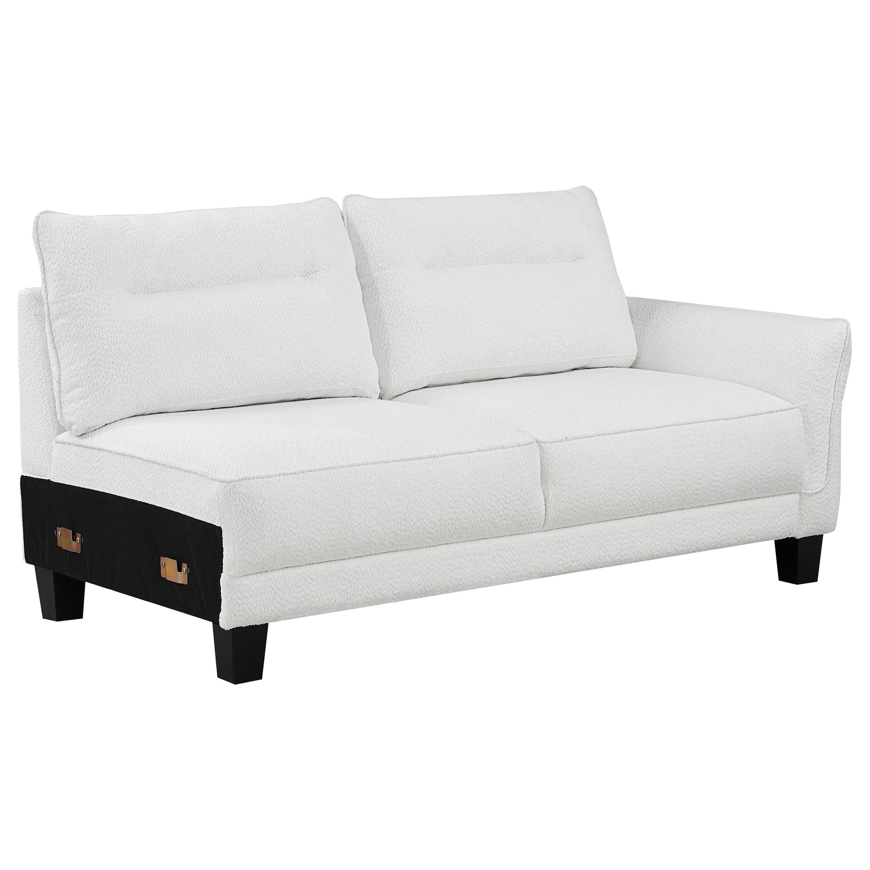 Caspian Upholstered Curved Arm Chaise Sectional Sofa White - Tampa Furniture Outlet