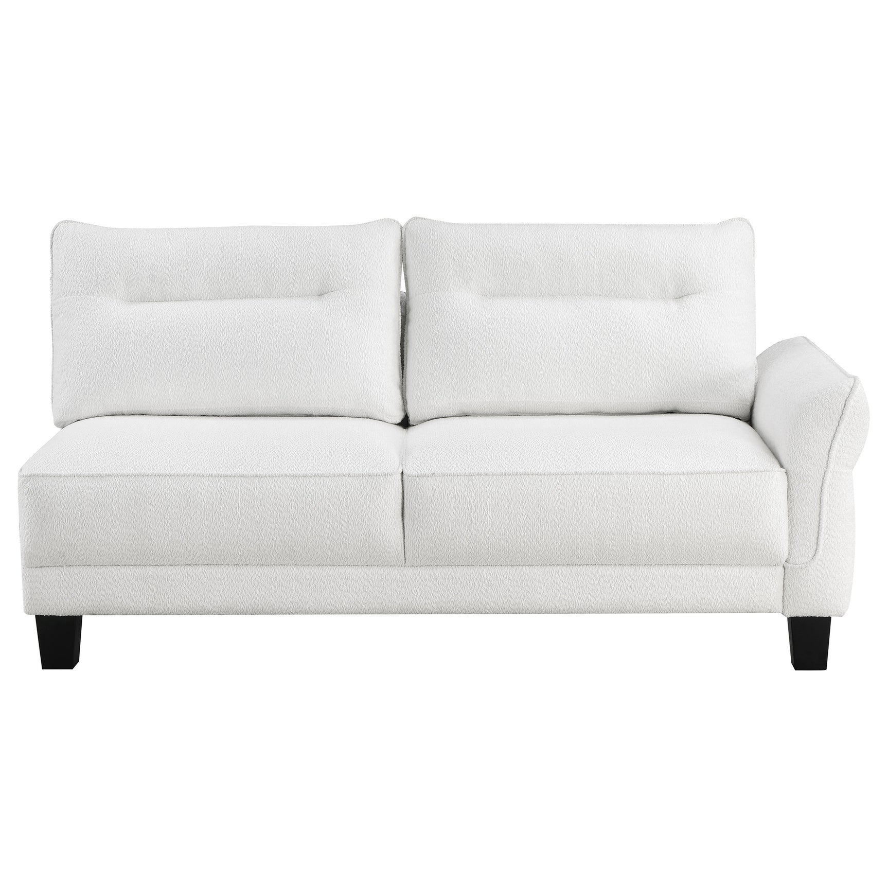 Caspian Upholstered Curved Arm Chaise Sectional Sofa White - Tampa Furniture Outlet