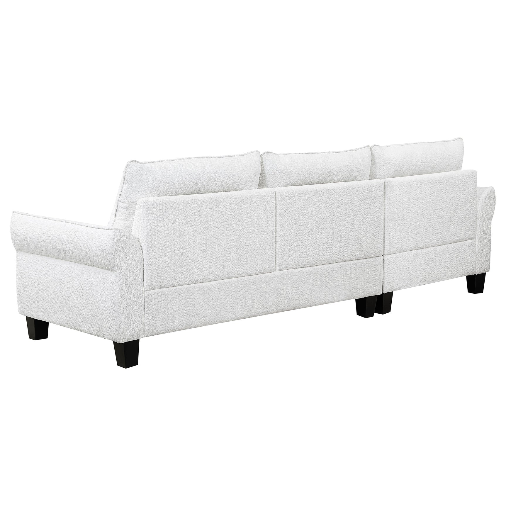 Caspian Upholstered Curved Arm Chaise Sectional Sofa White - Tampa Furniture Outlet
