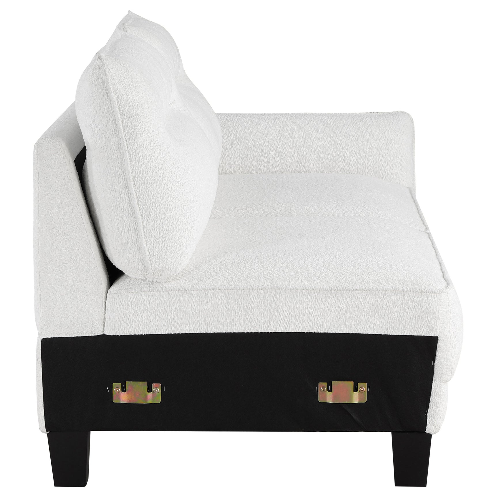 Caspian Upholstered Curved Arm Chaise Sectional Sofa White - Tampa Furniture Outlet