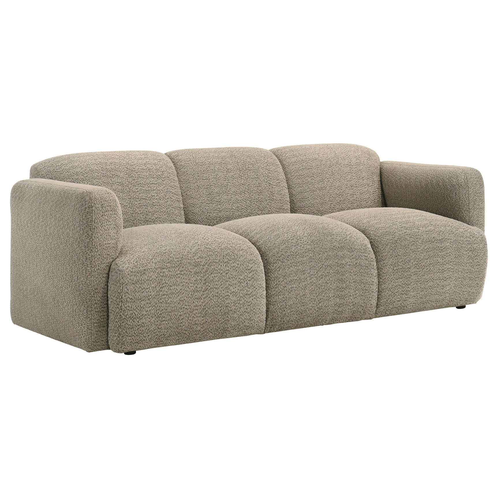 Tampa Furniture Outlet - Coaster - Dorset Fabric Upholstered Round Track Arm Sofa Brown - 509814