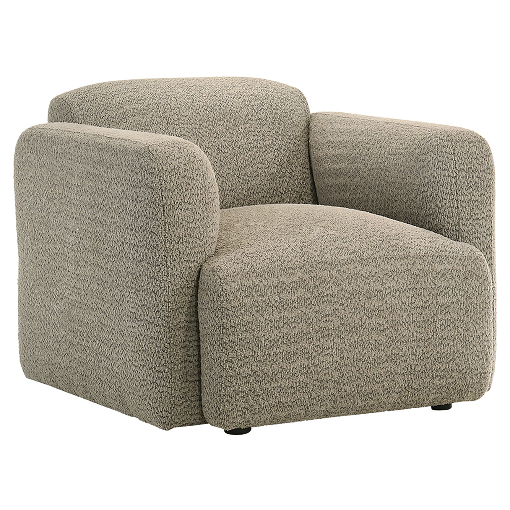 Tampa Furniture Outlet - Coaster - Dorset Fabric Upholstered Round Track Arm Accent Chair Brown - 509816