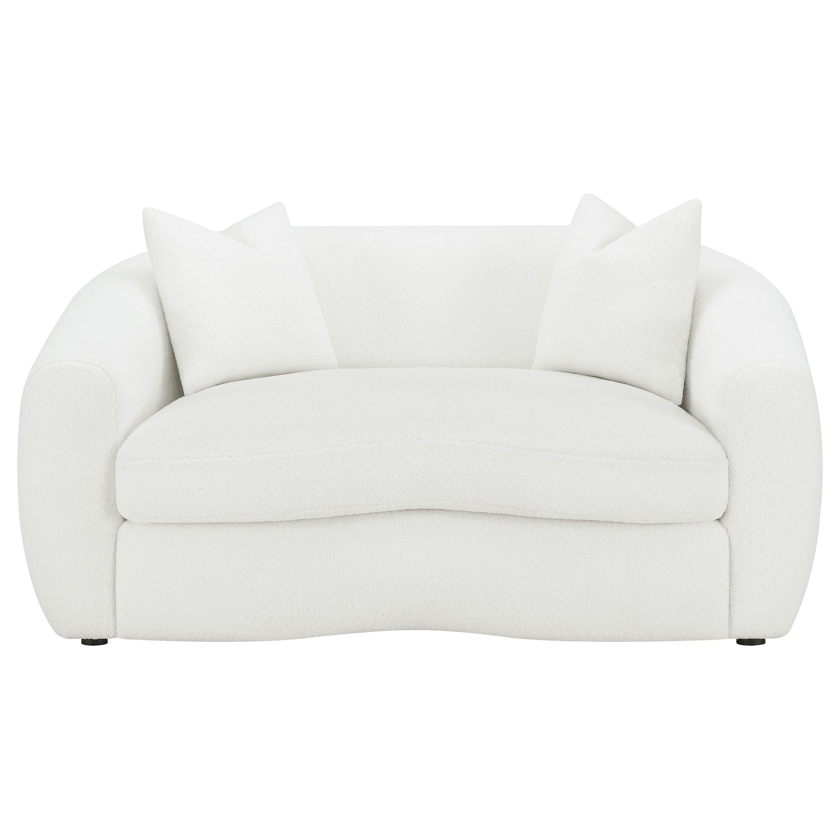 Isabella 2-piece Faux Sheepskin Upholstered Sofa Set Natural - Tampa Furniture Outlet