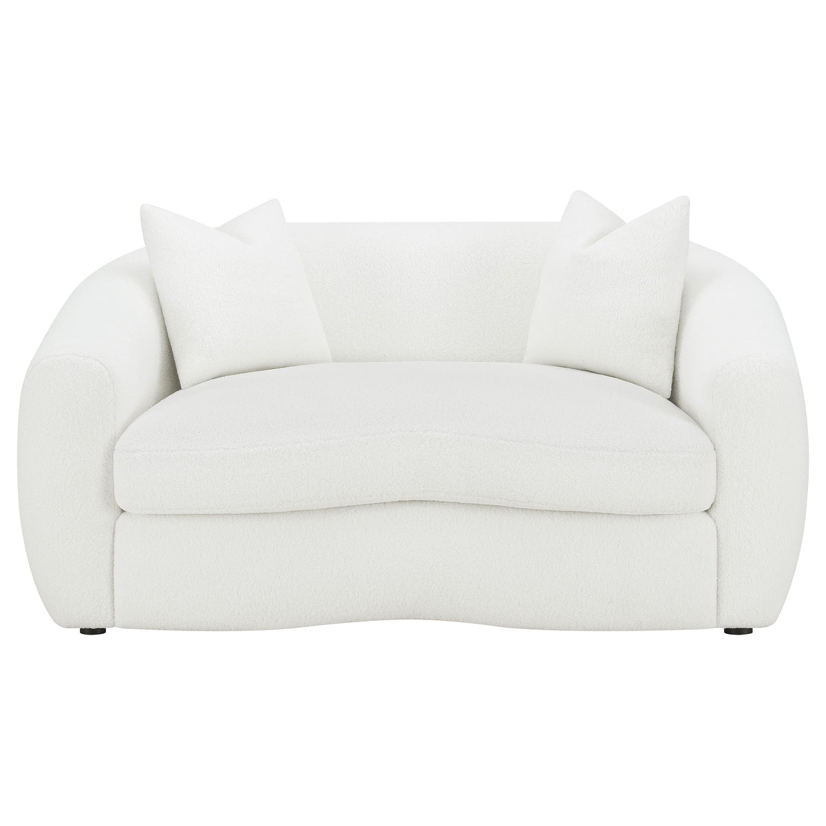 Isabella 2-piece Faux Sheepskin Upholstered Sofa Set Natural