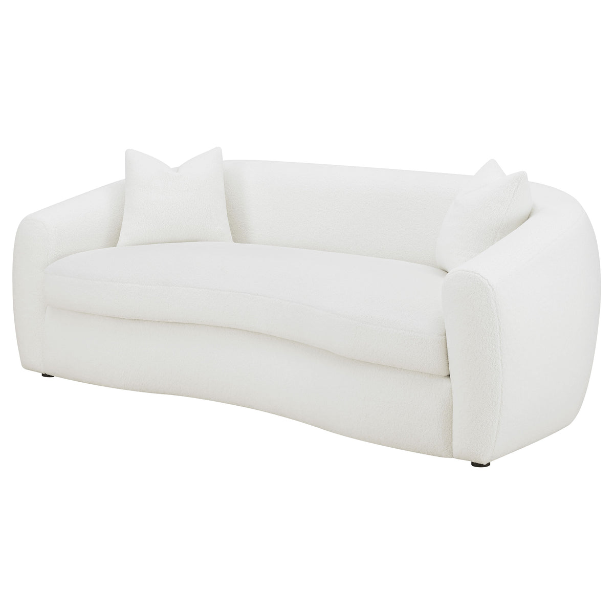 Isabella Faux Sheepskin Upholstered Sofa Natural