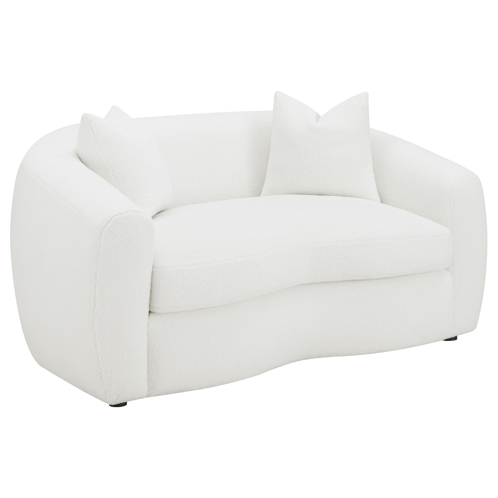 Tampa Furniture Outlet - Coaster - Isabella Faux Sheepskin Upholstered Loveseat Natural - 509872