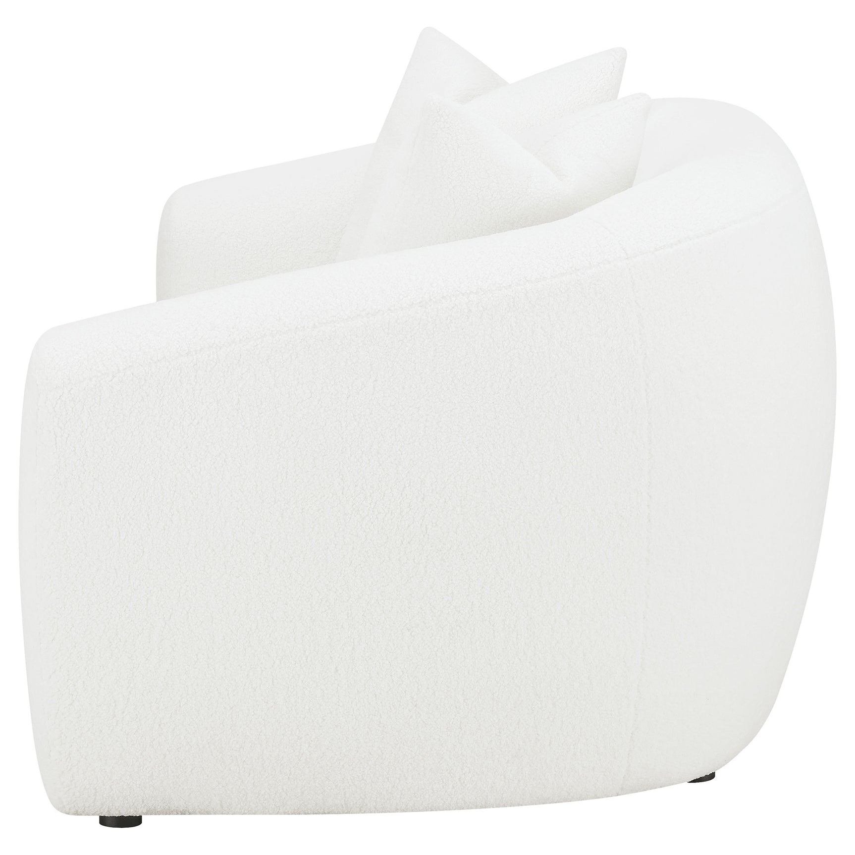 Isabella Faux Sheepskin Upholstered Loveseat Natural - Tampa Furniture Outlet