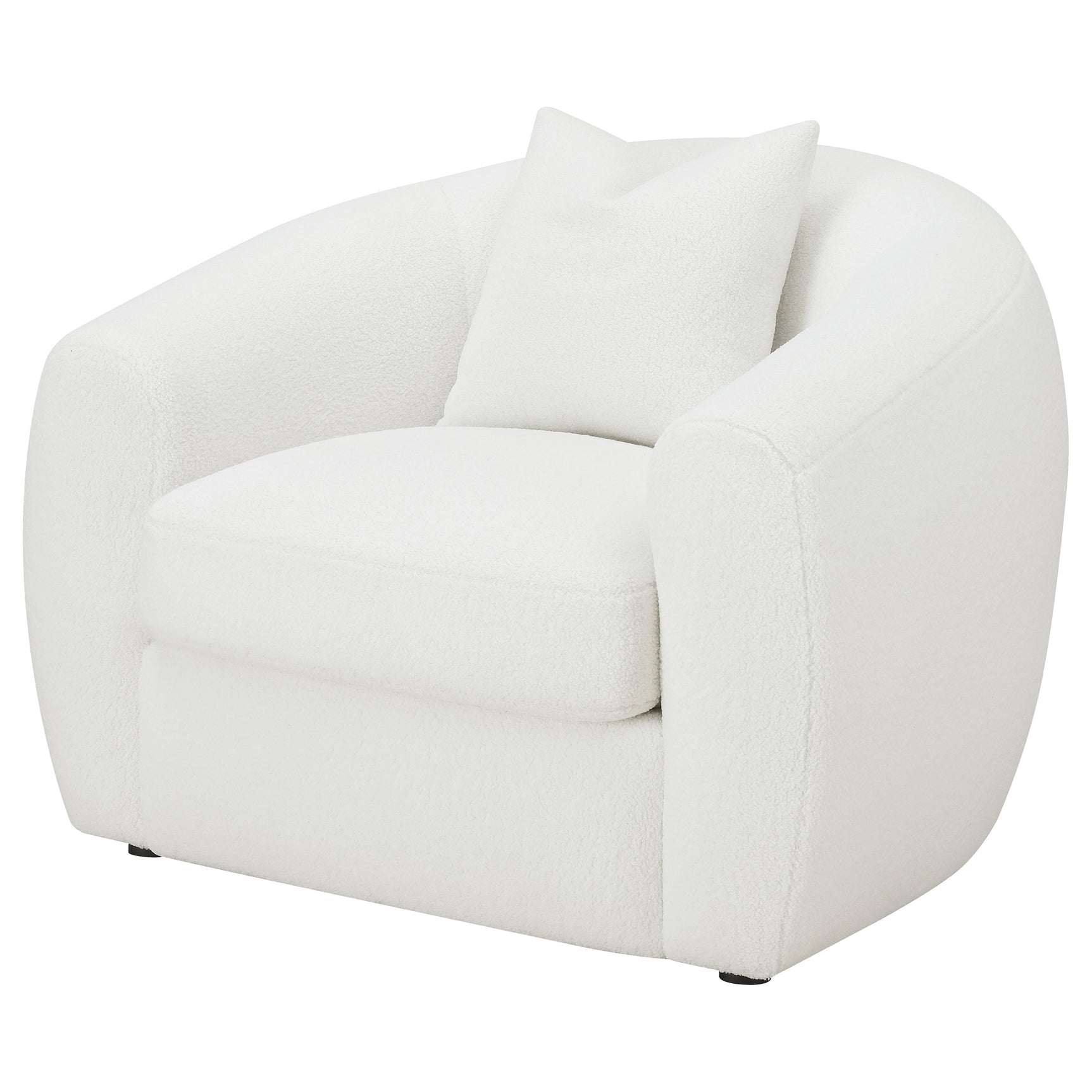 Isabella Faux Sheepskin Upholstered Accent Chair Natural - Tampa Furniture Outlet