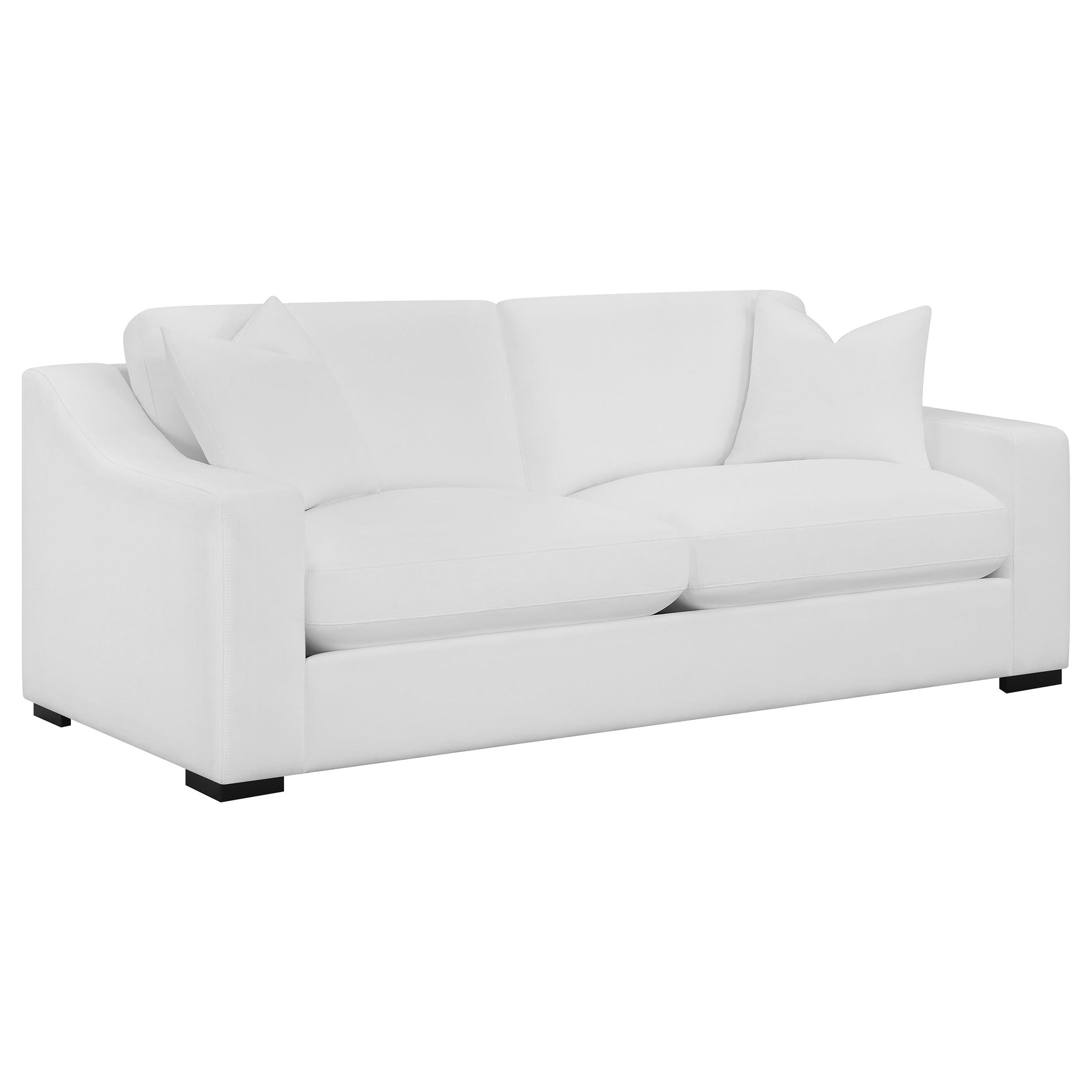 Ashlyn 2-piece Upholstered Sloped Arm Sofa Set White - Tampa Furniture Outlet