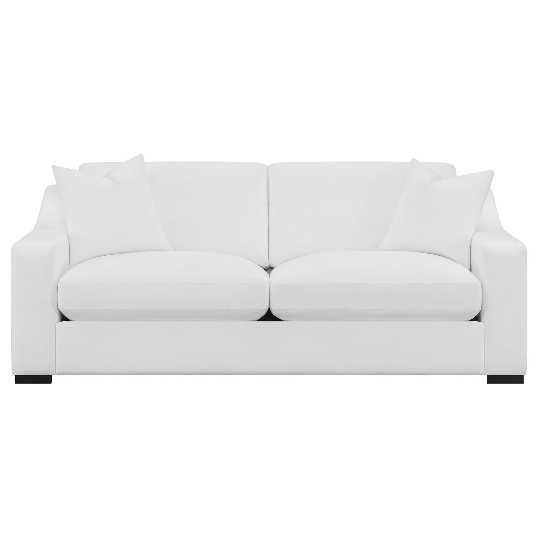 Ashlyn 2-piece Upholstered Sloped Arm Sofa Set White - Tampa Furniture Outlet