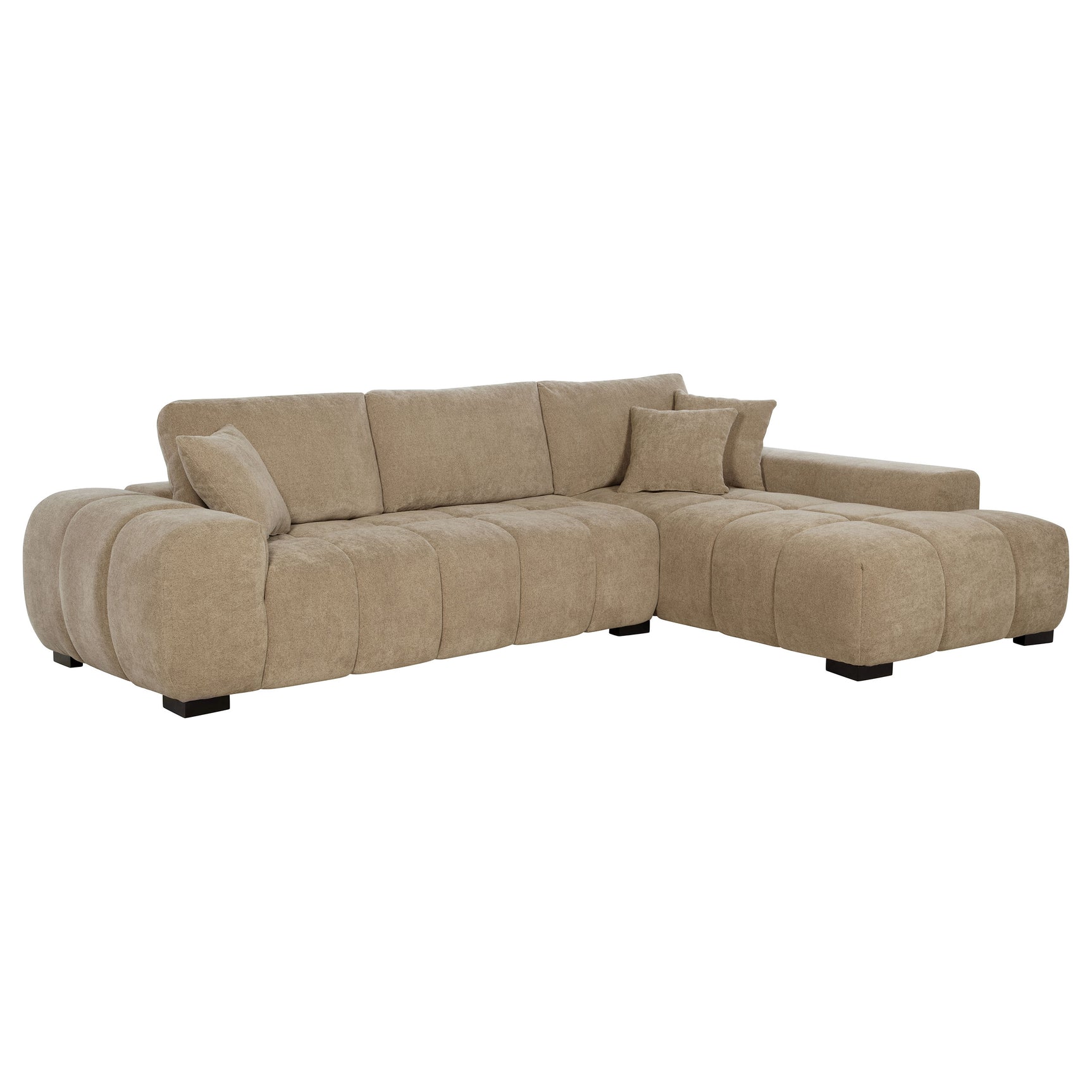 Tampa Furniture Outlet - Coaster - Octavia Upholstered Sectional Chaise Sofa Camel - 509961
