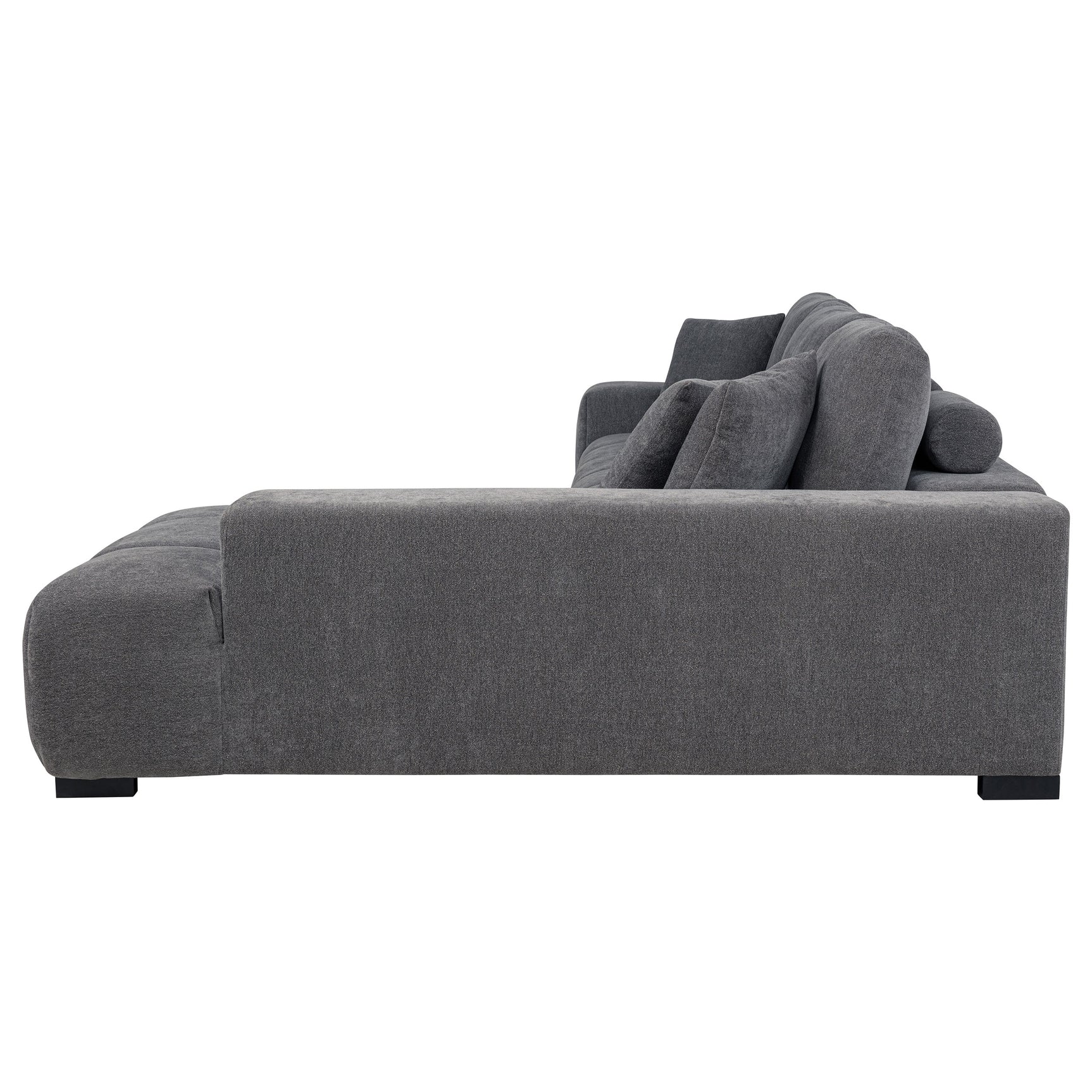 Octavia Upholstered Sectional Chaise Sofa Charcoal Grey - Tampa Furniture Outlet