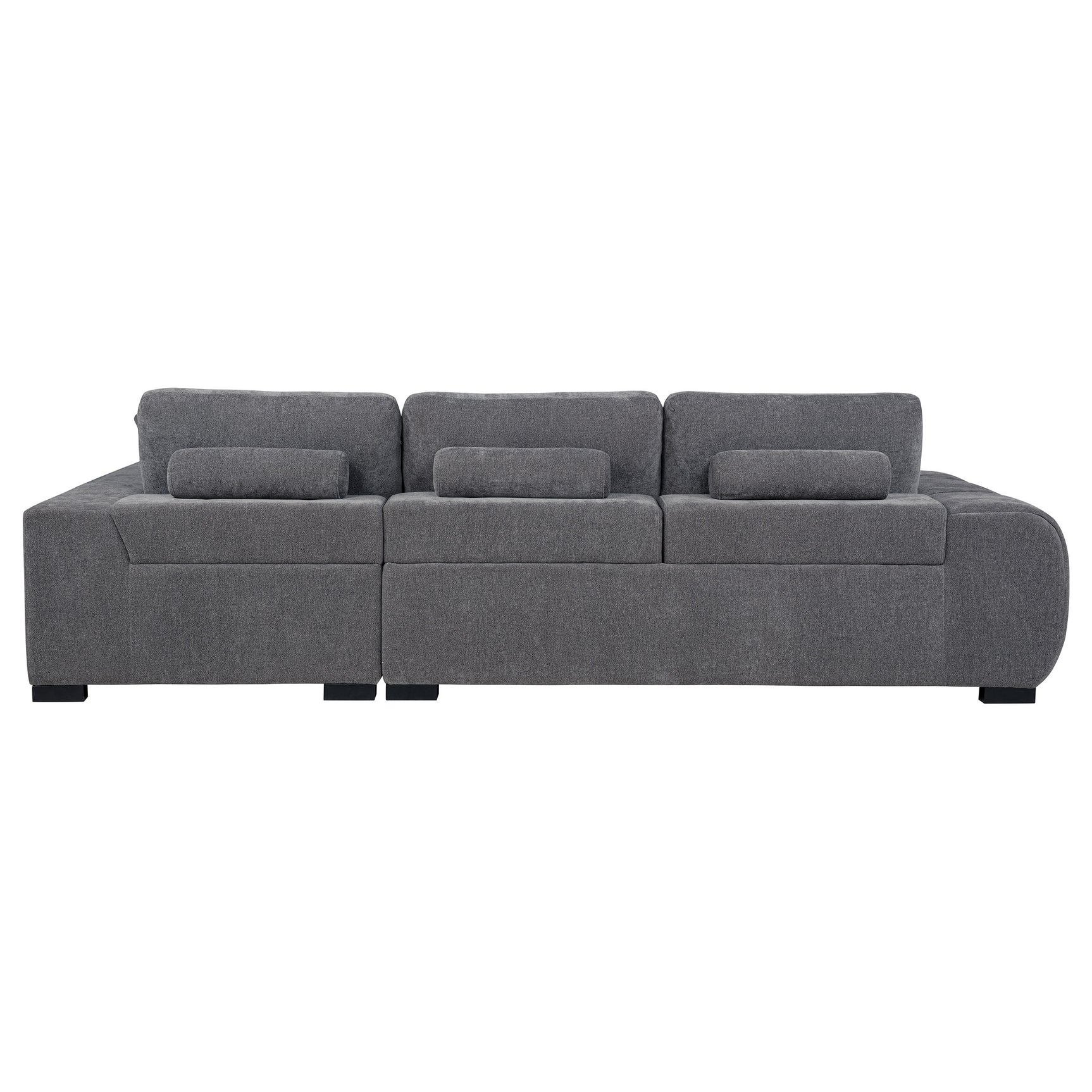 Octavia Upholstered Sectional Chaise Sofa Charcoal Grey - Tampa Furniture Outlet