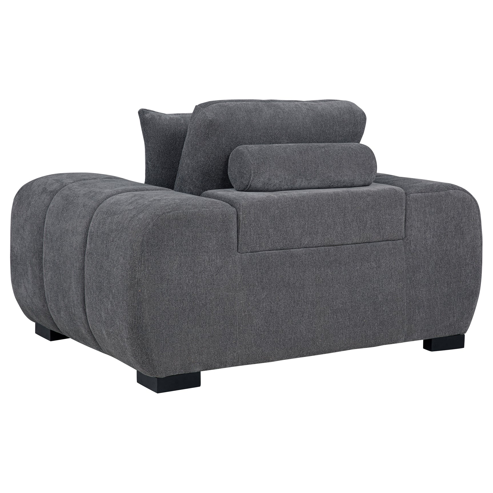 Octavia Upholstered Track Arm Accent Chair Charcoal Grey - Tampa Furniture Outlet