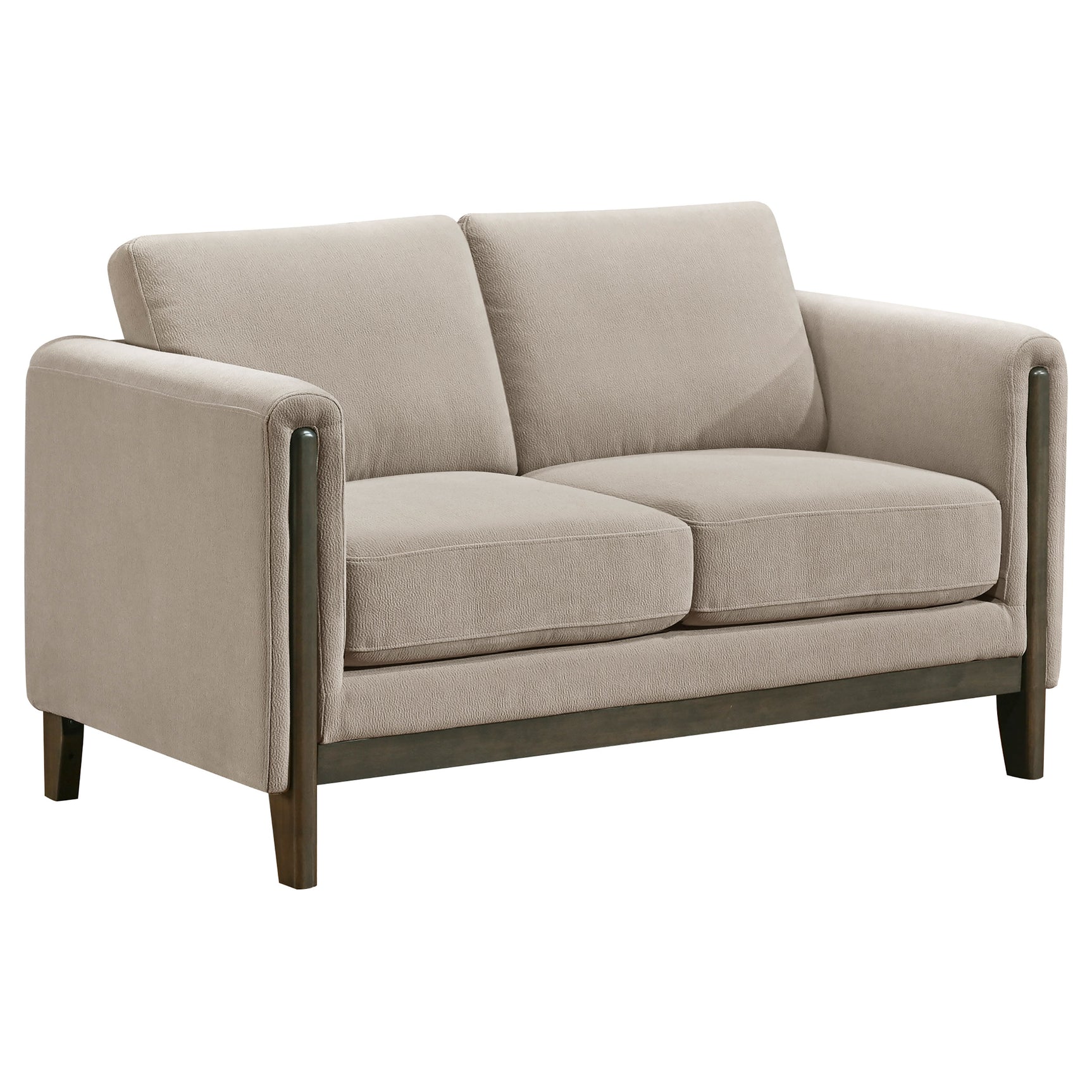 Tampa Furniture Outlet - Coaster - Islington Fabric Upholstered Panel Arm Loveseat Taupe - 511102