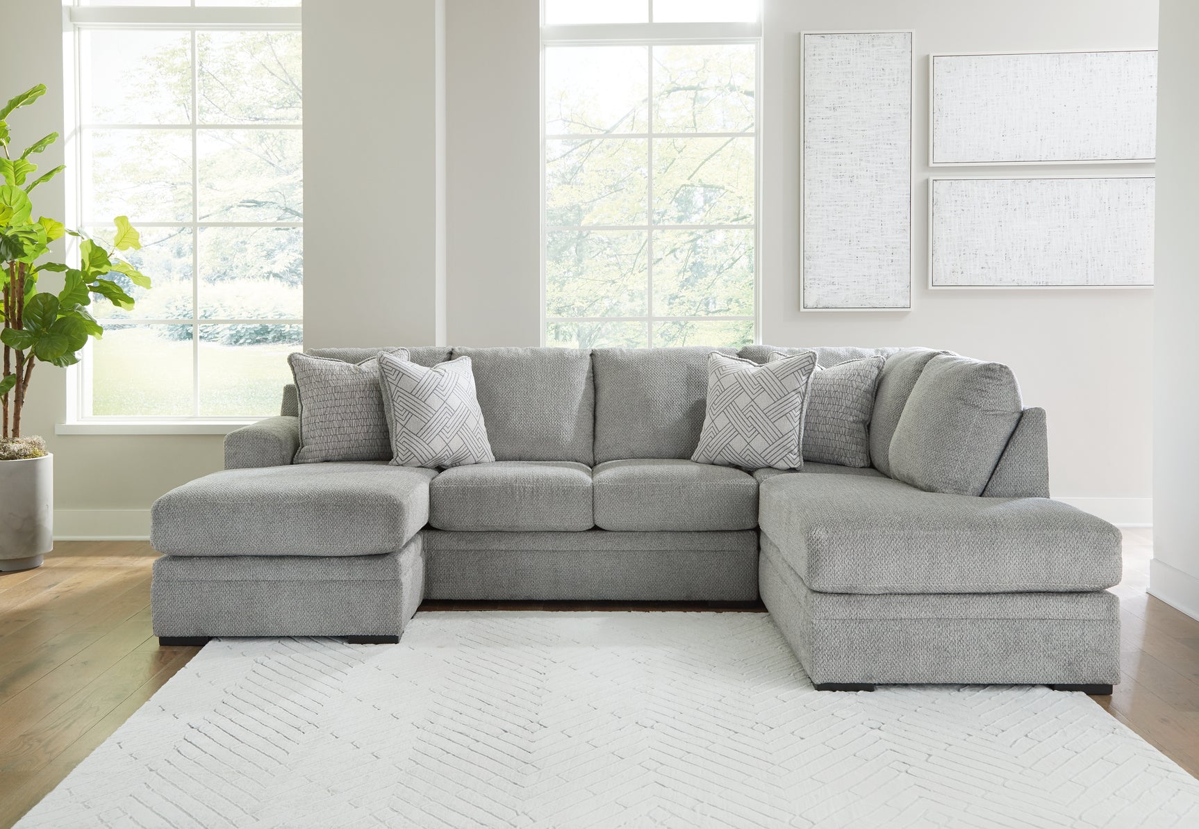 Tampa Furniture Outlet - Ashley Furniture - Casselbury Sectional - LAF 2-Piece Sectional with Chaise / Cement - 52906S1