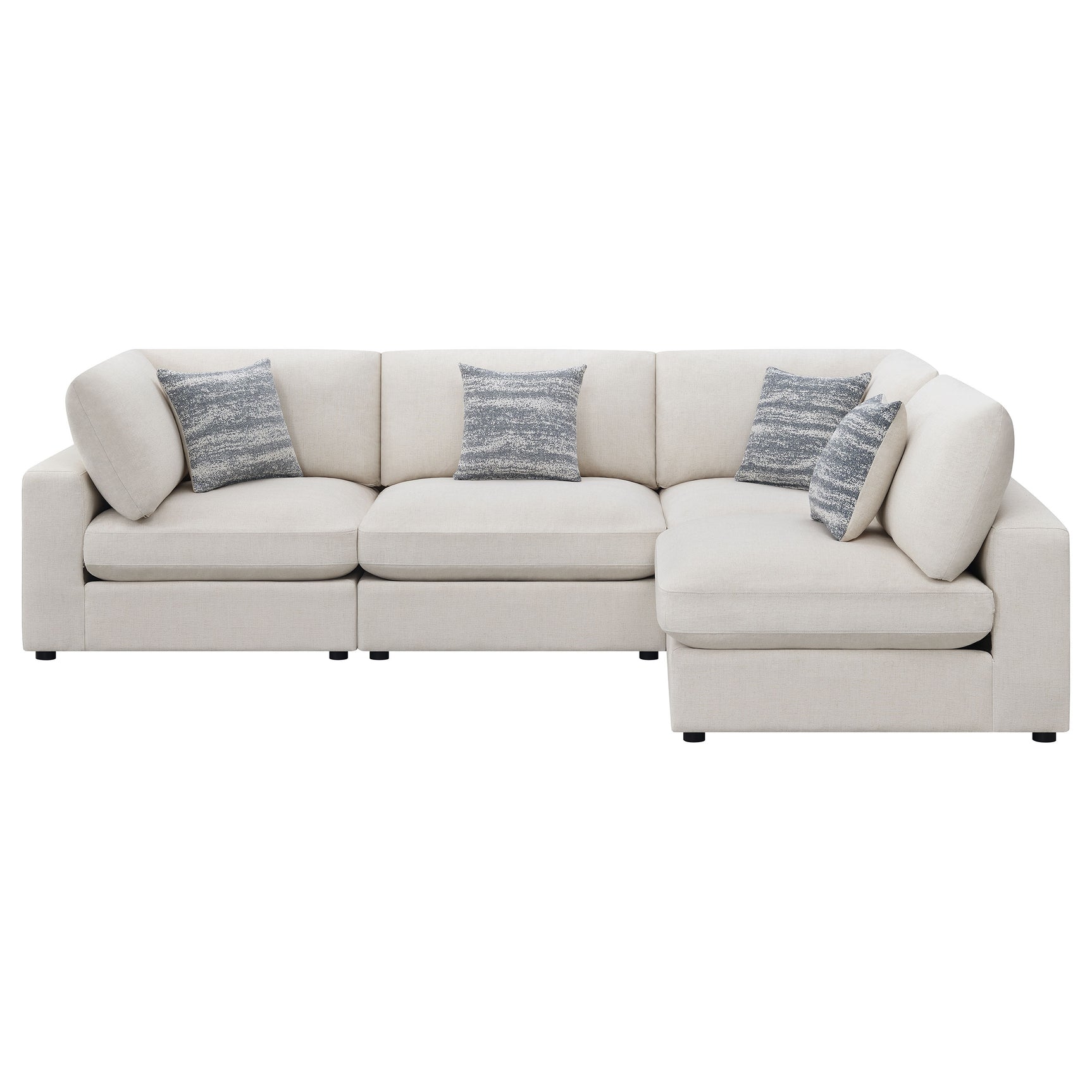 Serene 4-piece Upholstered Modular Sectional Sofa Beige - Tampa Furniture Outlet