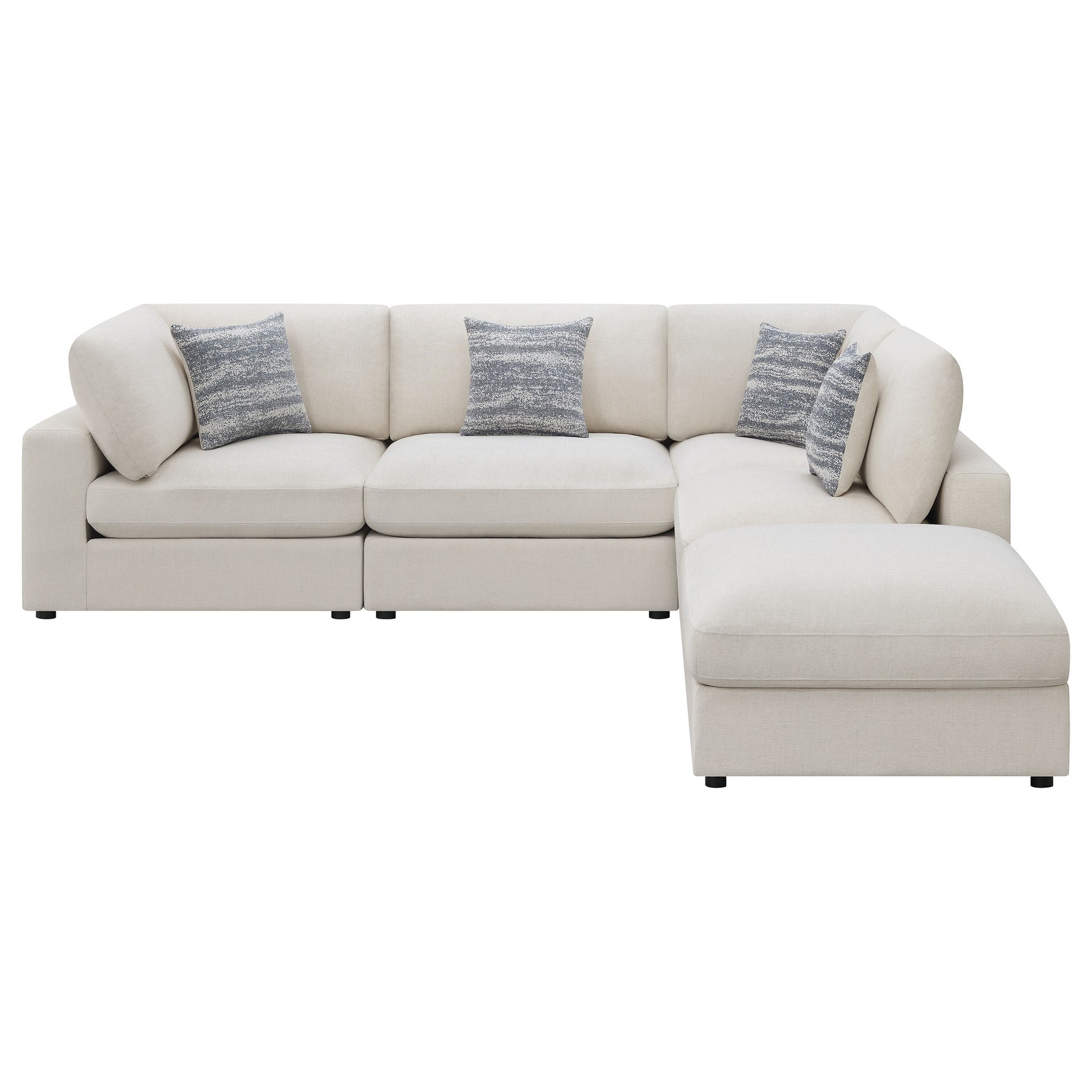 Serene 5-piece Upholstered Modular Sectional Sofa Beige - Tampa Furniture Outlet