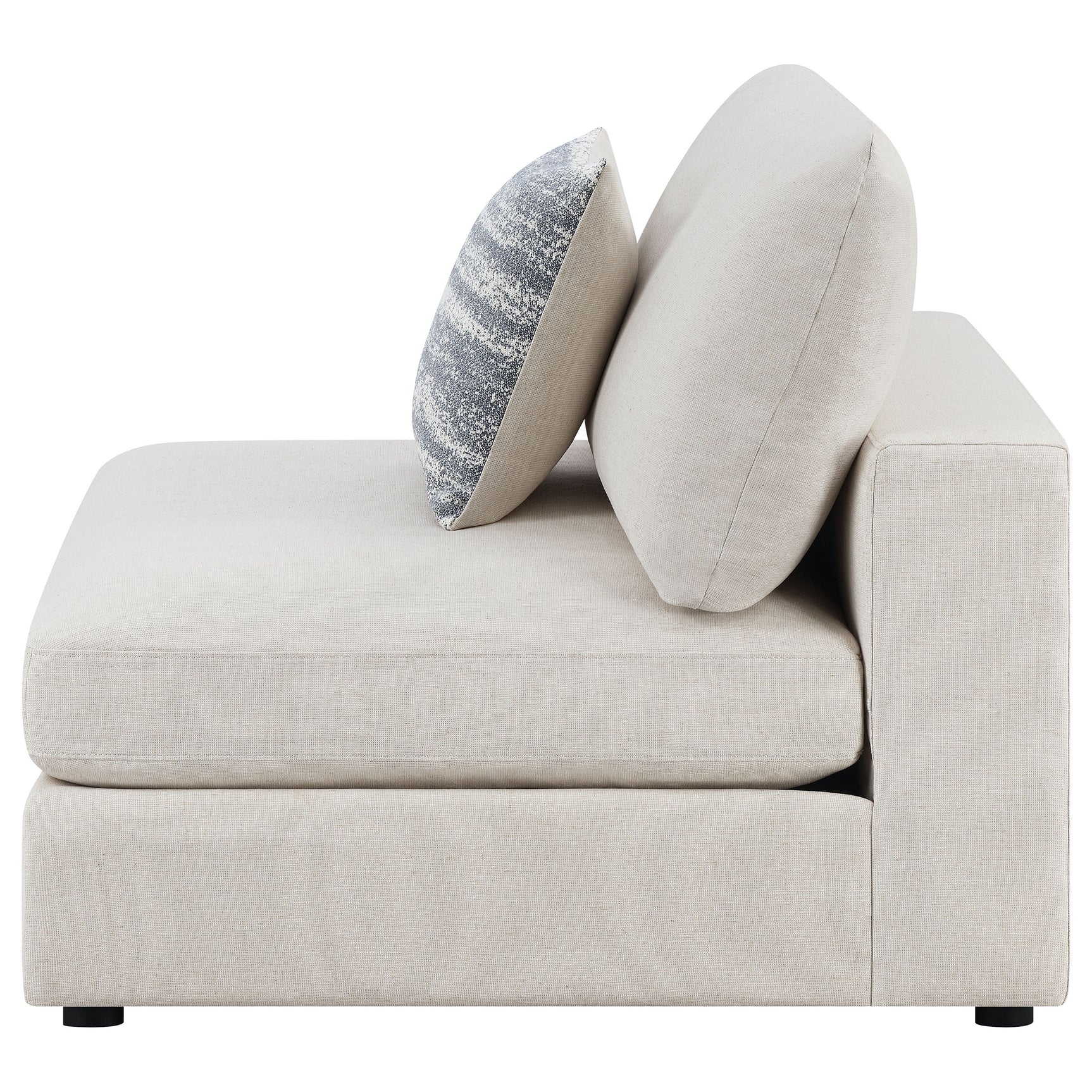 Serene Upholstered Armless Chair Beige - Tampa Furniture Outlet