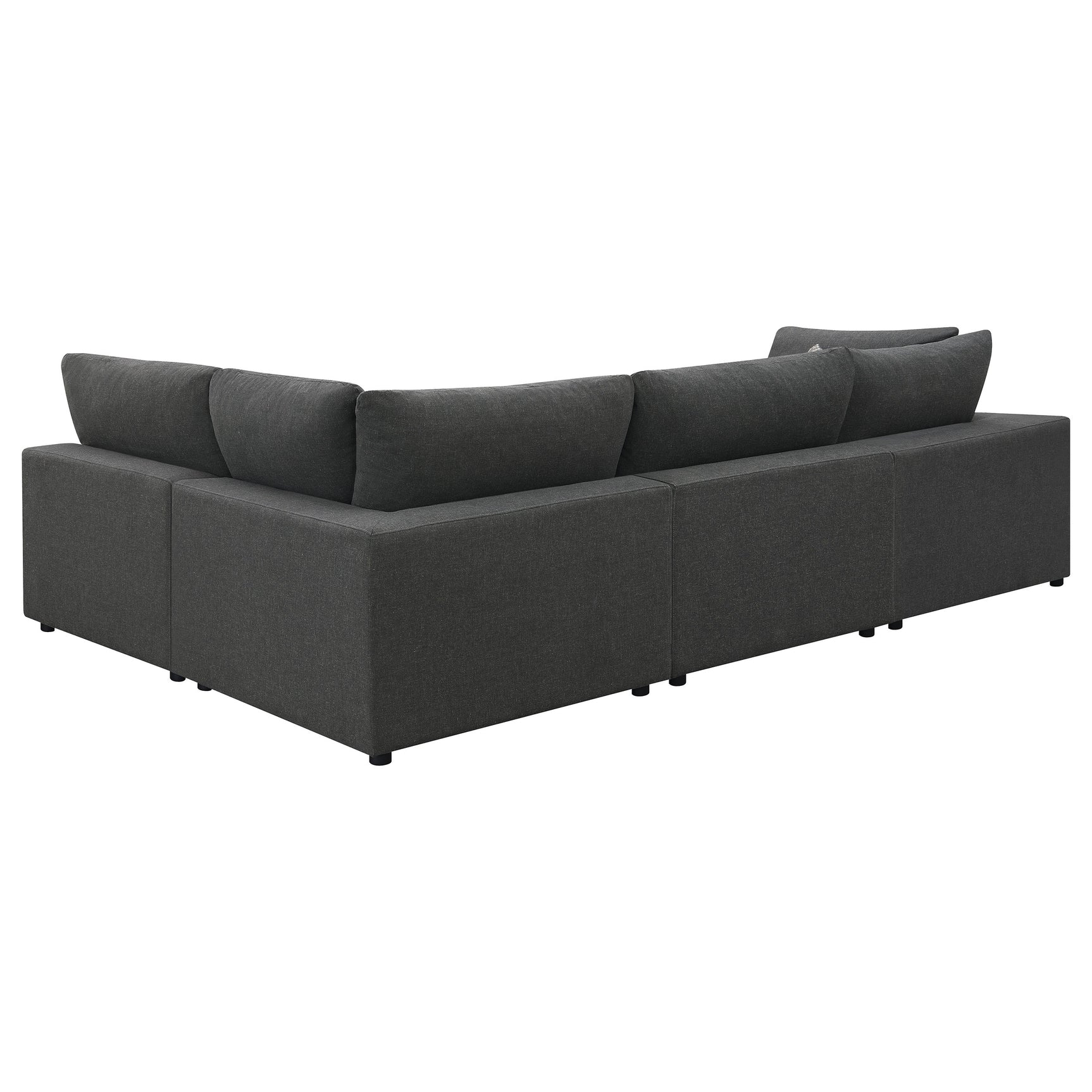 Serene 4-piece Upholstered Modular Sectional Sofa Charcoal - Tampa Furniture Outlet