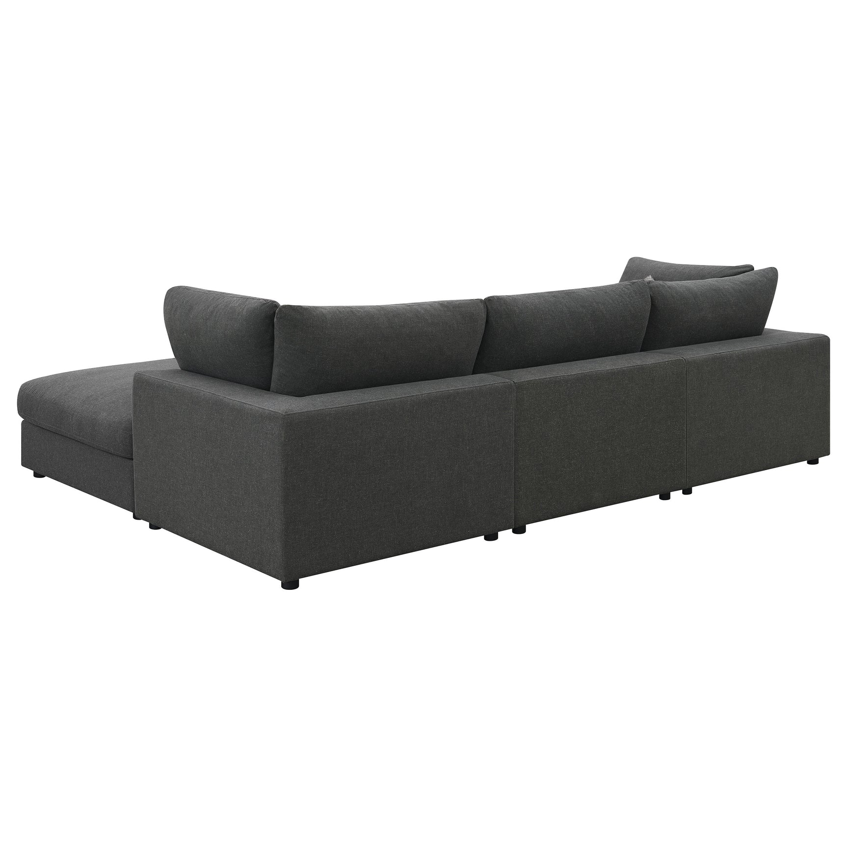 Serene 4-piece Upholstered Modular Sectional Sofa Charcoal - Tampa Furniture Outlet