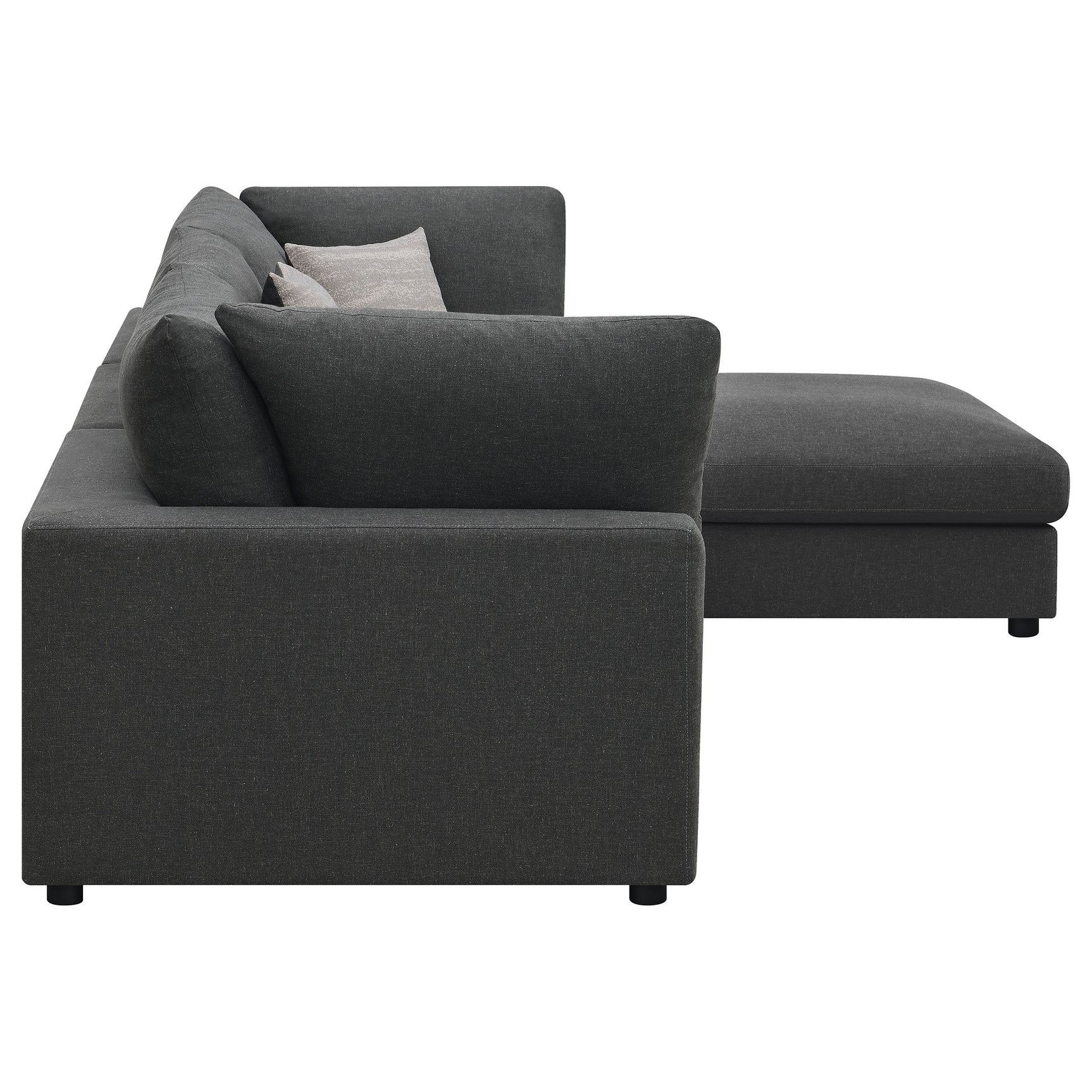 Serene 4-piece Upholstered Modular Sectional Sofa Charcoal - Tampa Furniture Outlet