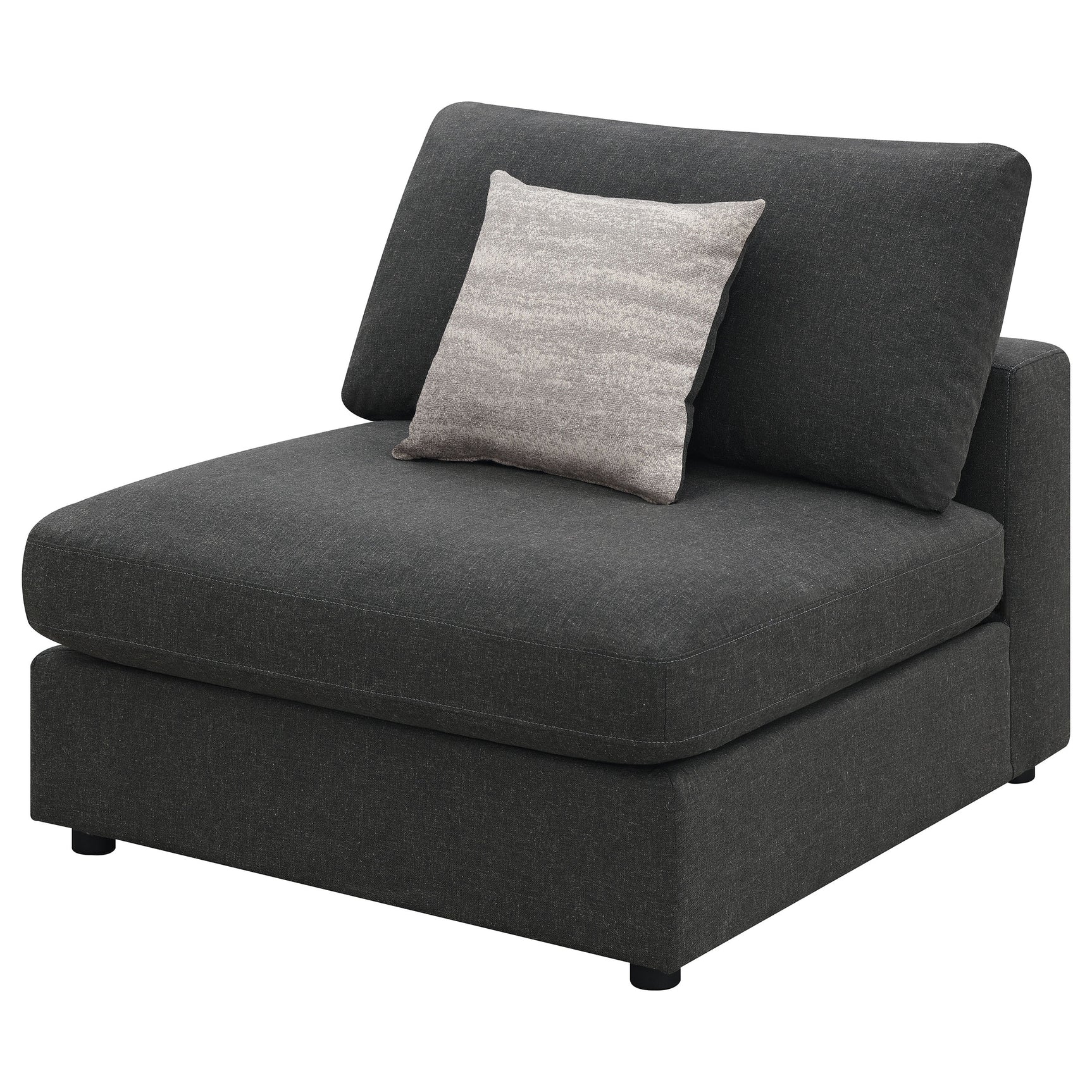Serene Upholstered Armless Chair Charcoal - Tampa Furniture Outlet