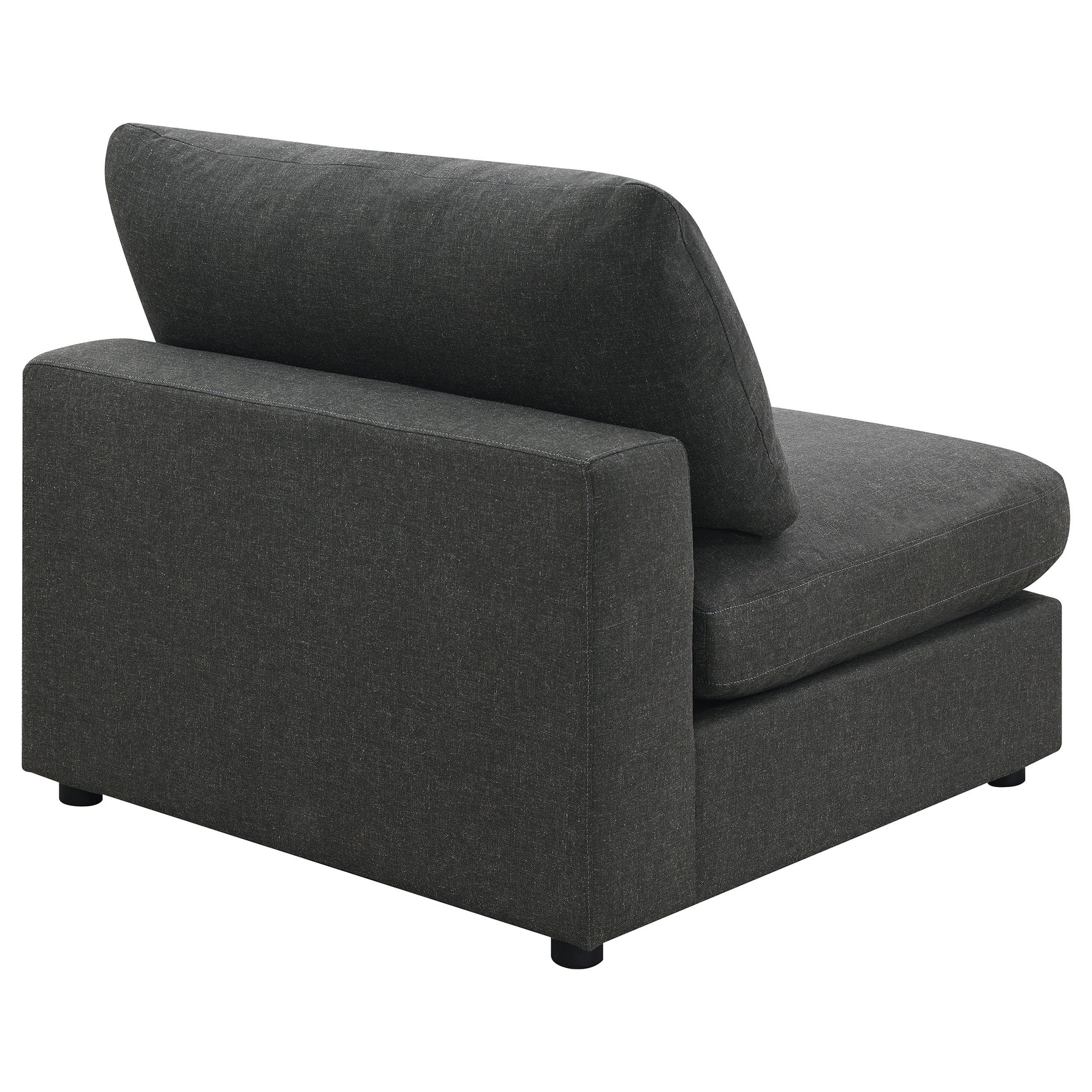 Serene Upholstered Armless Chair Charcoal - Tampa Furniture Outlet