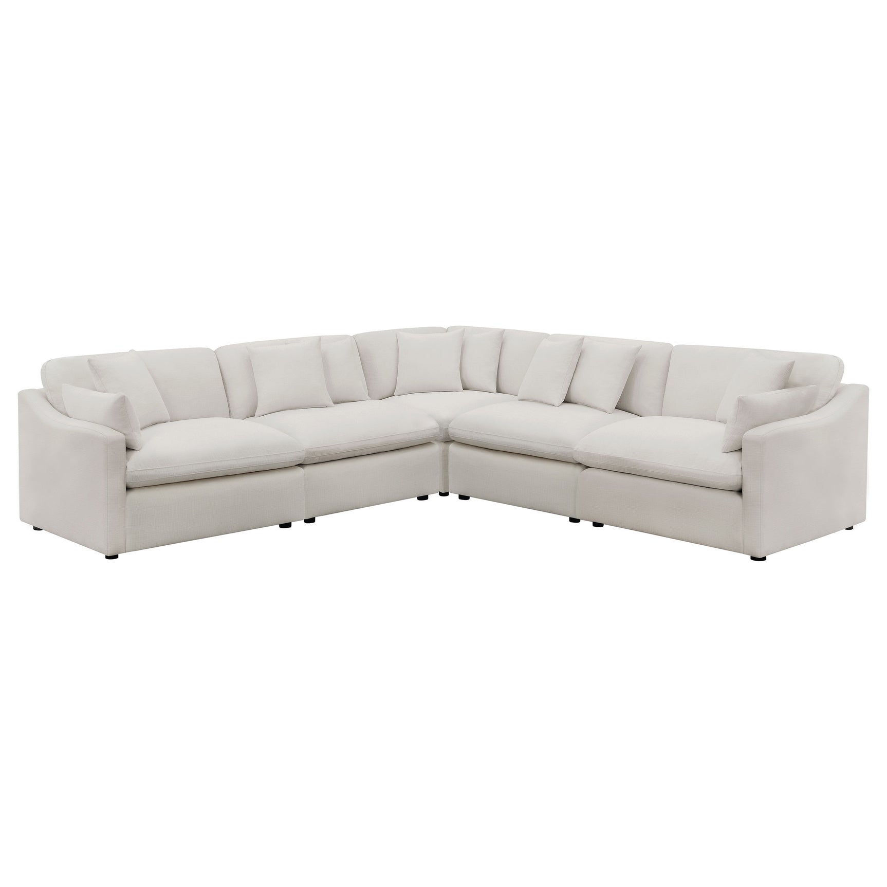Hobson 5-piece Upholstered Modular Sectional Sofa Ivory - Tampa Furniture Outlet