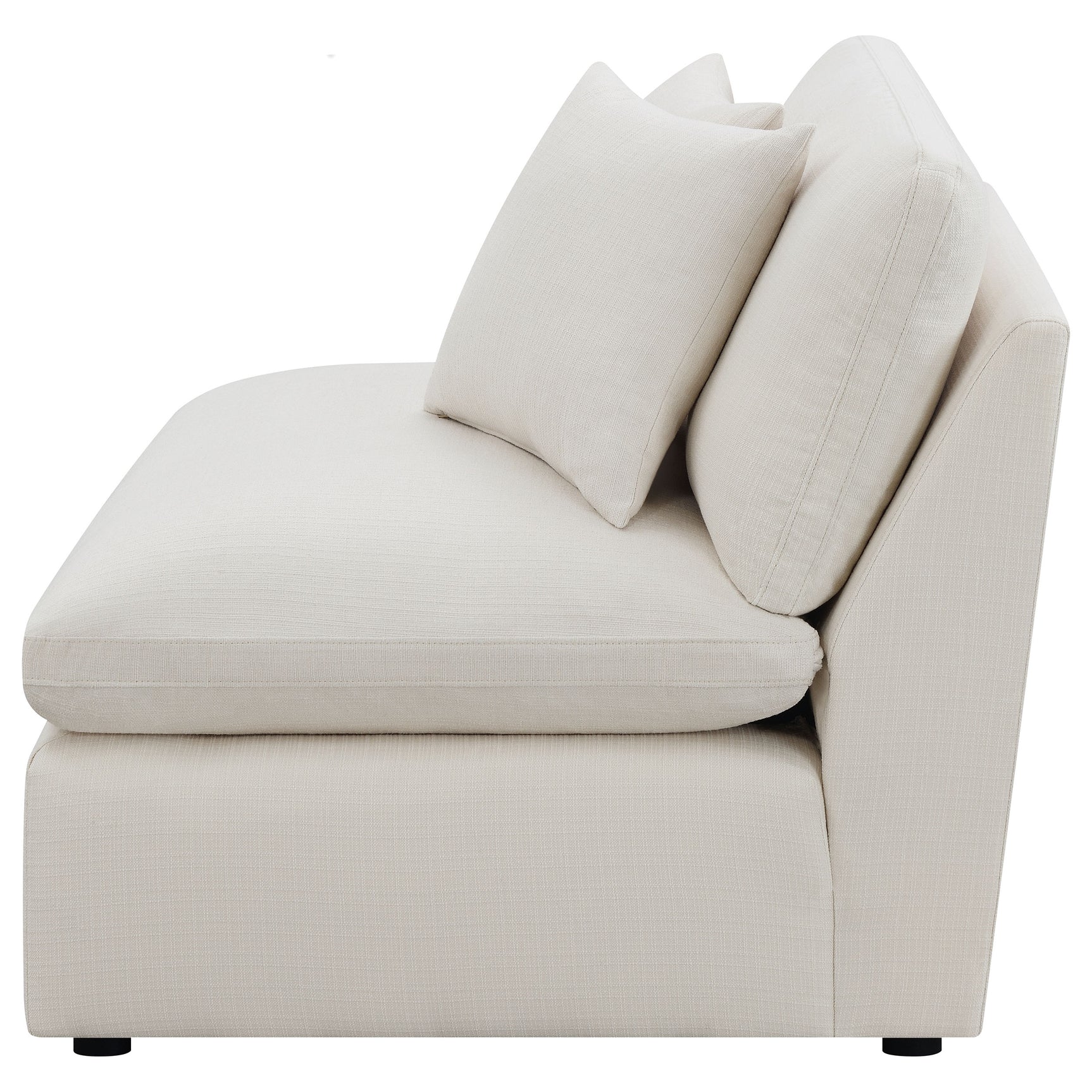 Hobson Upholstered Armless Chair Ivory - Tampa Furniture Outlet