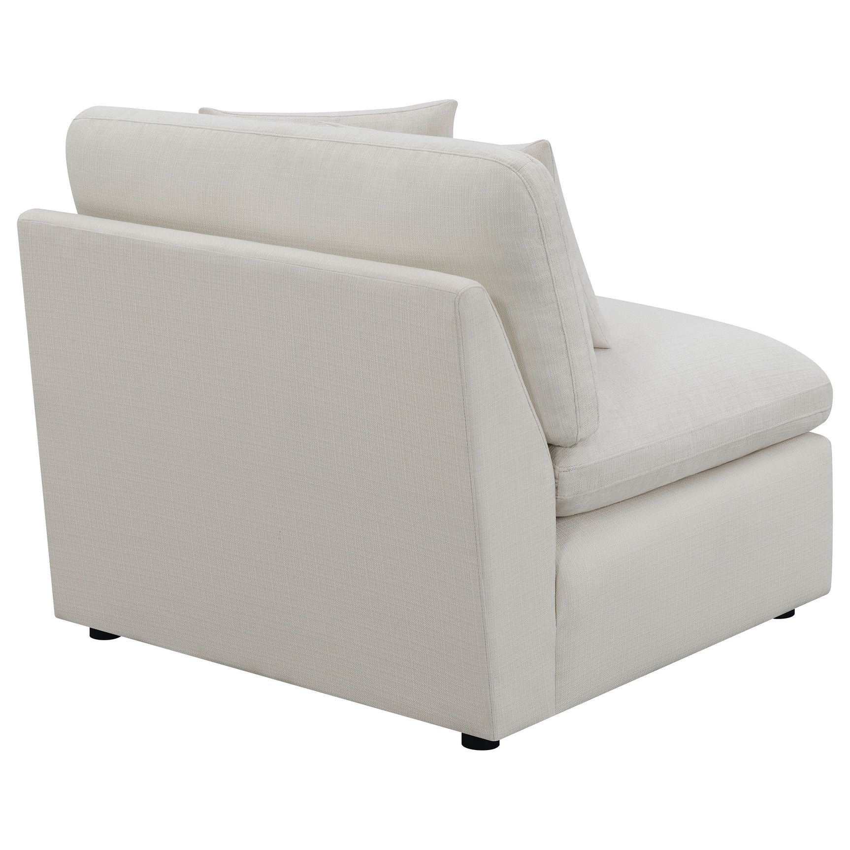 Hobson Upholstered Armless Chair Ivory - Tampa Furniture Outlet